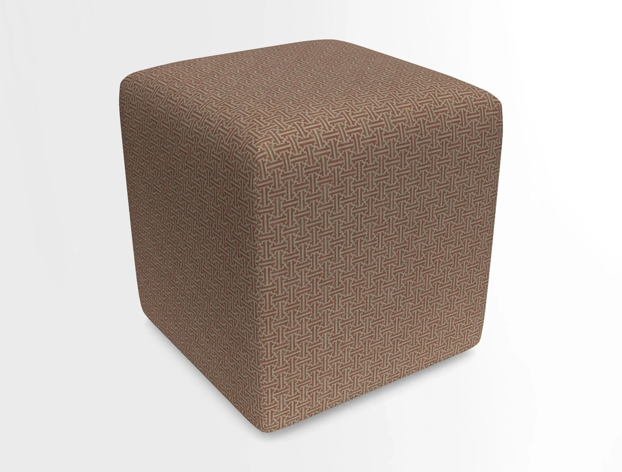 Cube Footstool in Peruvian homespun fabric