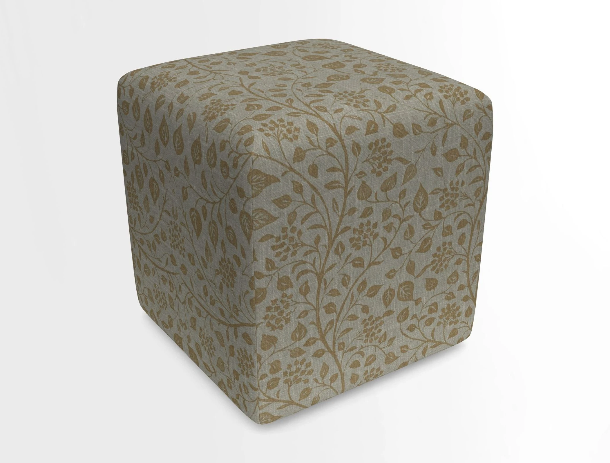 Cube Footstool in Peruvian homespun fabric