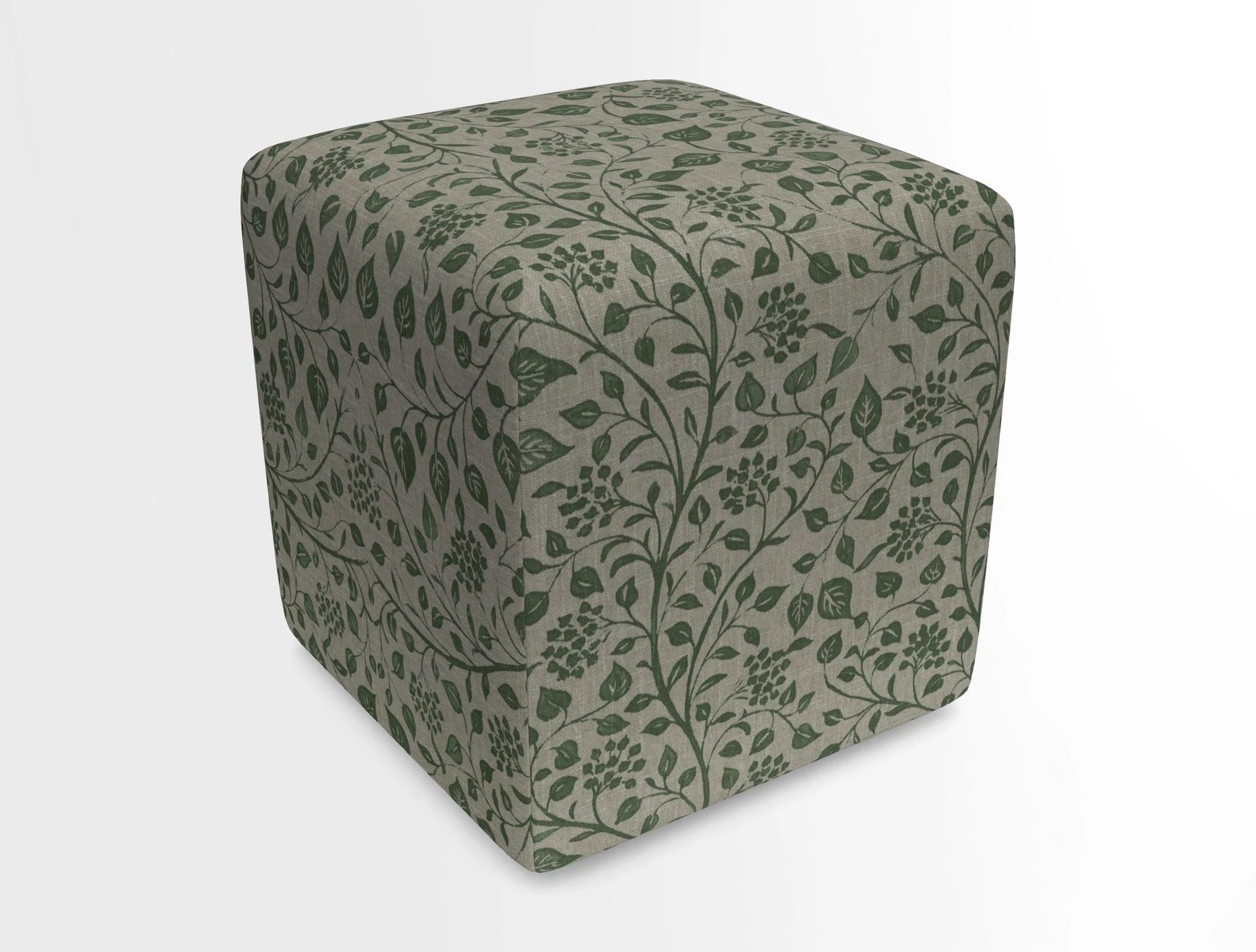 Cube Footstool in Peruvian homespun fabric