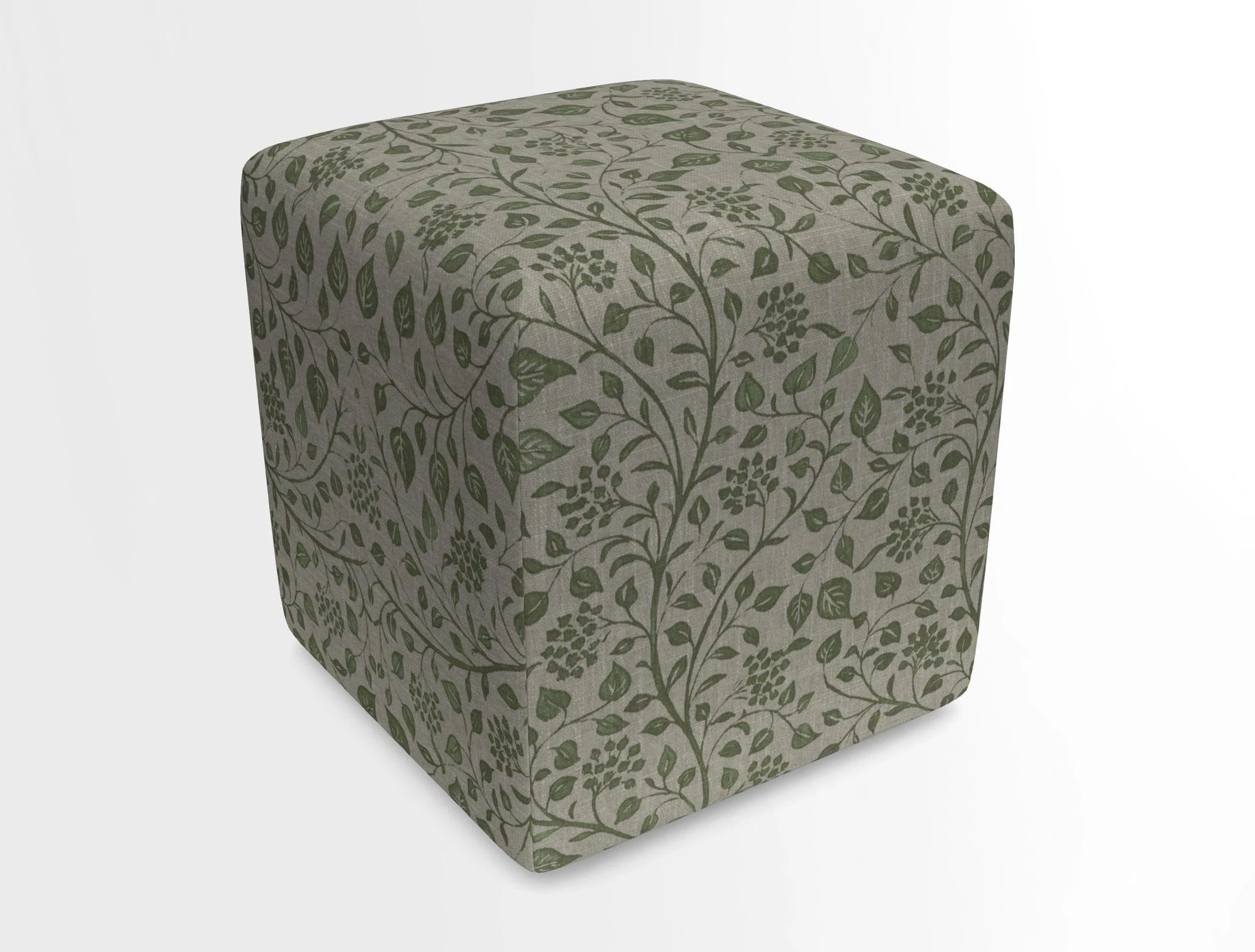 Cube Footstool in Peruvian homespun fabric