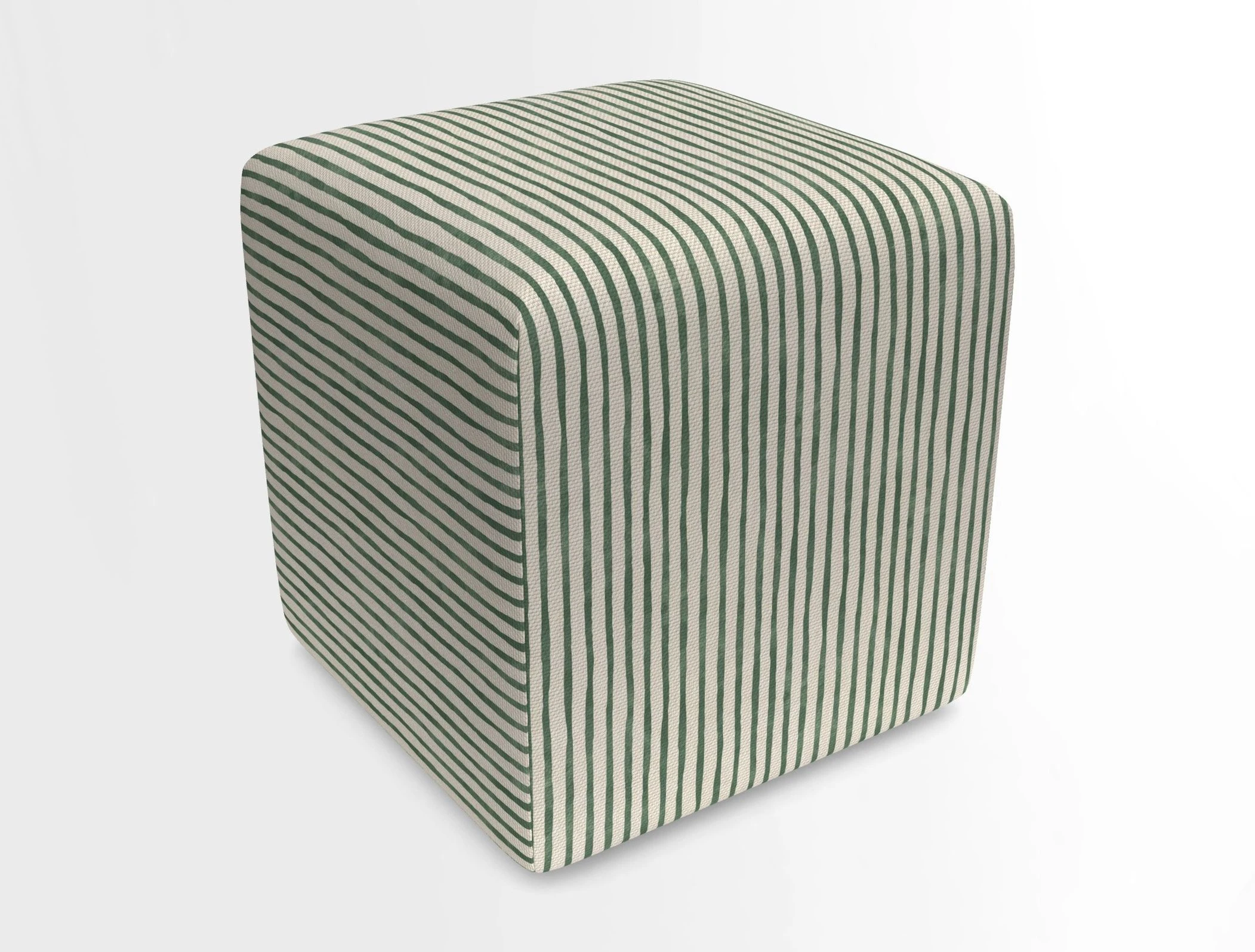 Cube Footstool in Peruvian homespun fabric