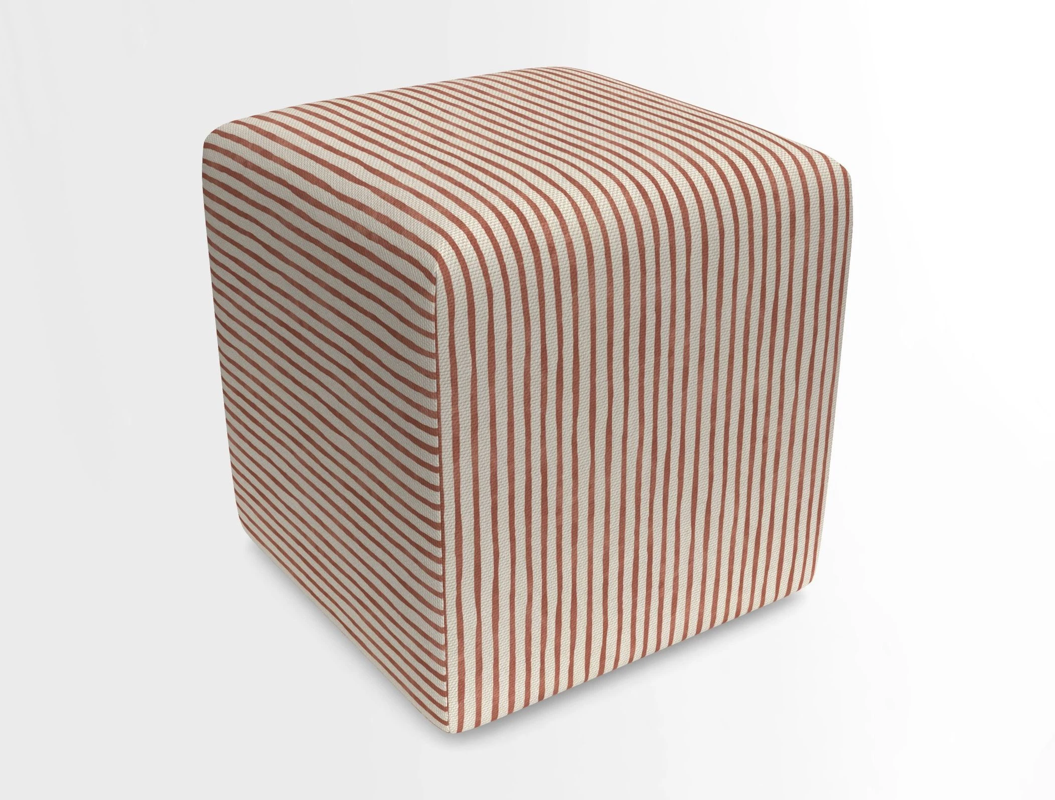 Cube Footstool in Peruvian homespun fabric