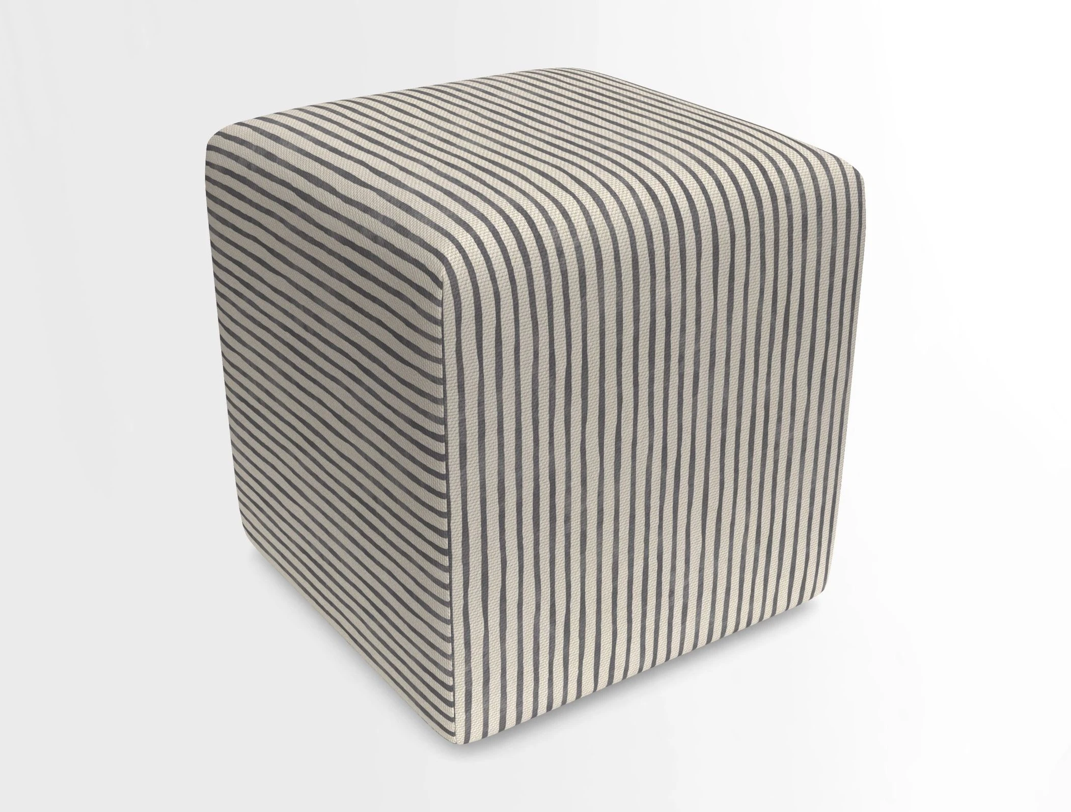 Cube Footstool in Peruvian homespun fabric
