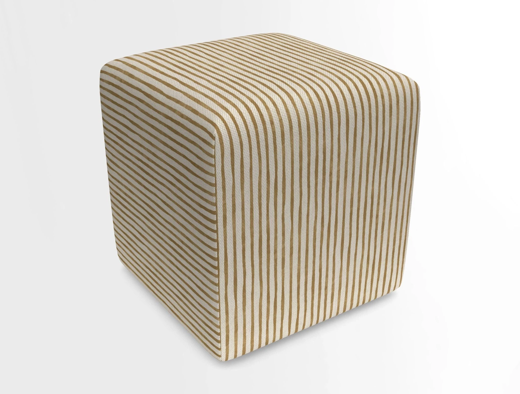 Cube Footstool in Peruvian homespun fabric