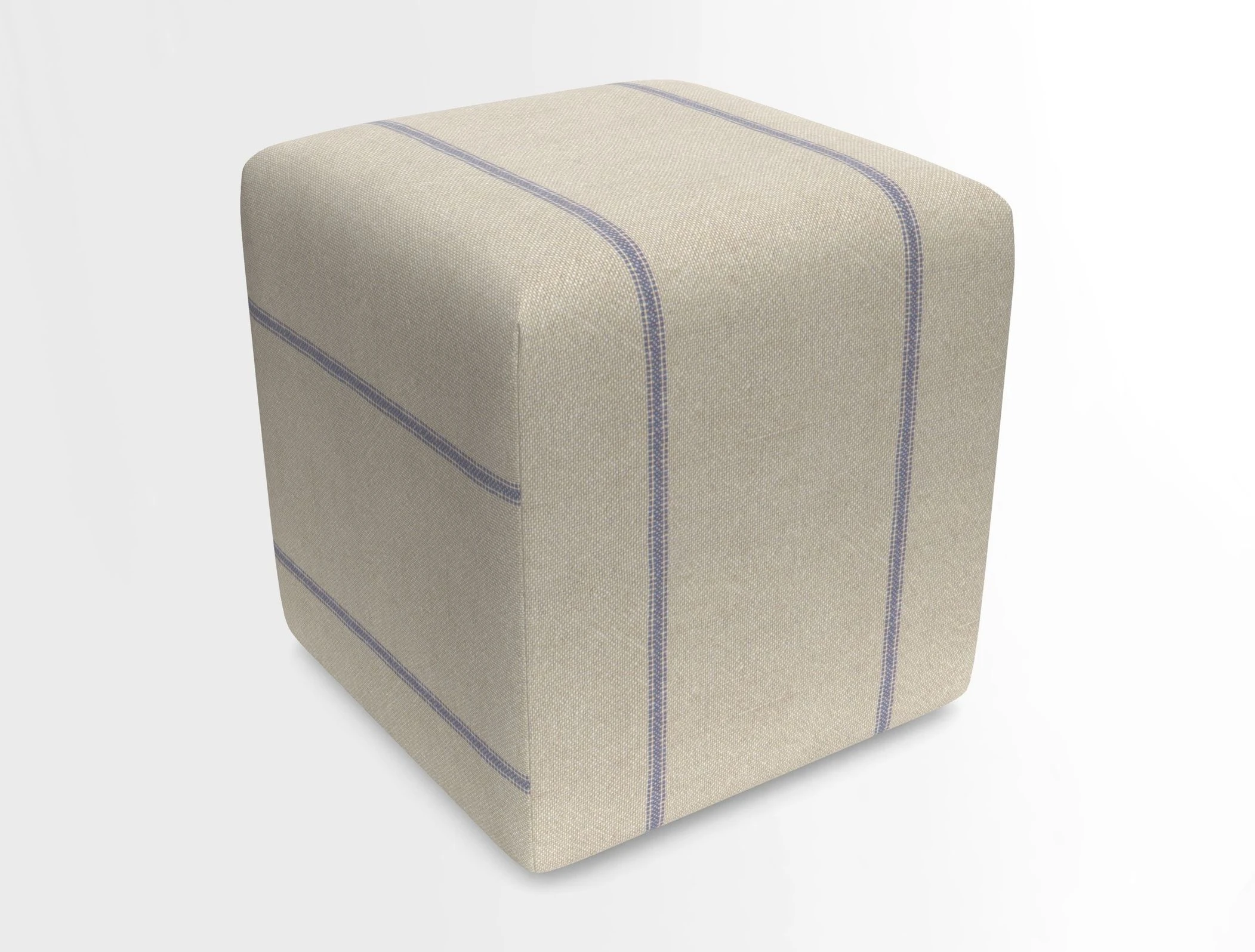 Cube Footstool in Peruvian homespun fabric