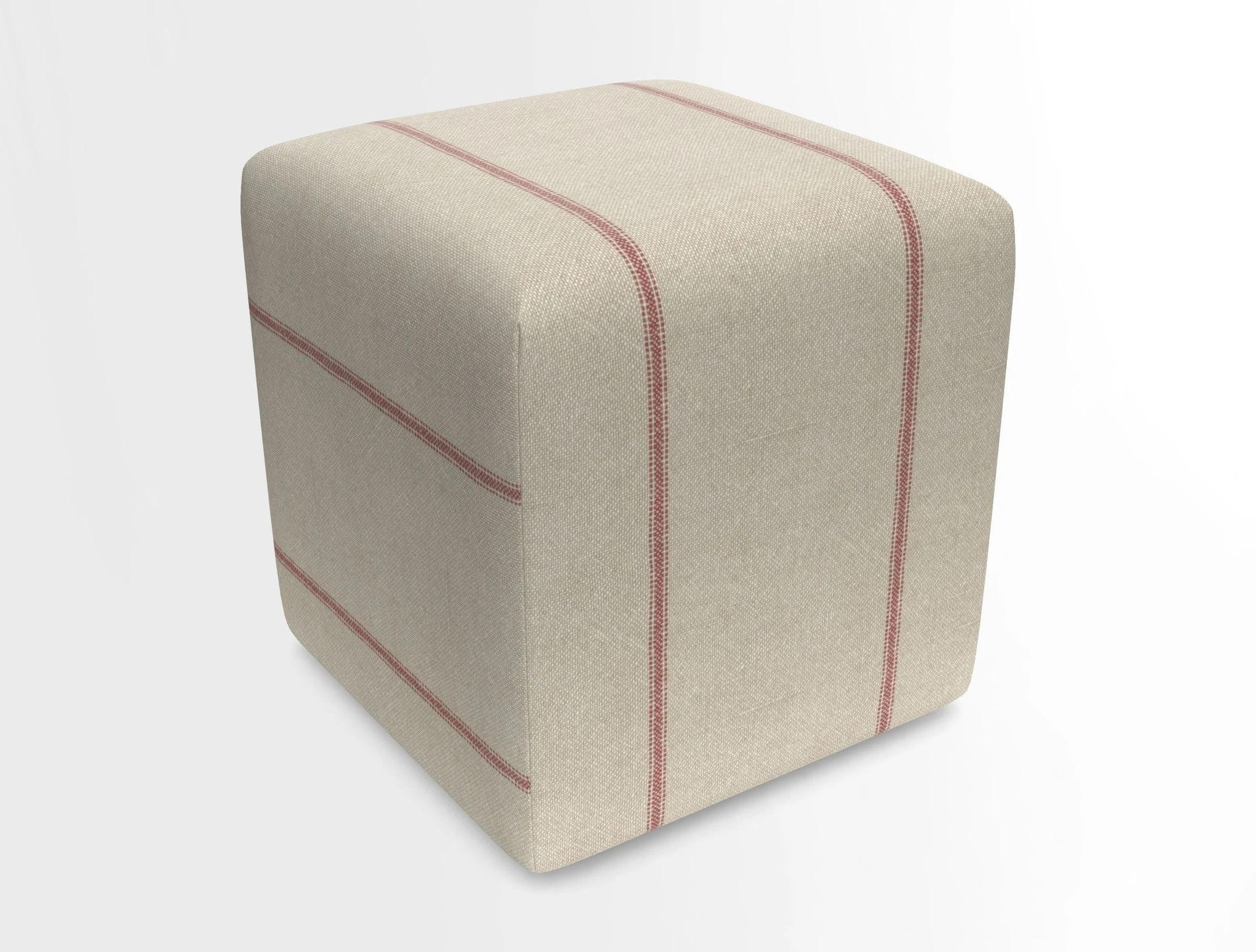 Cube Footstool in Peruvian homespun fabric