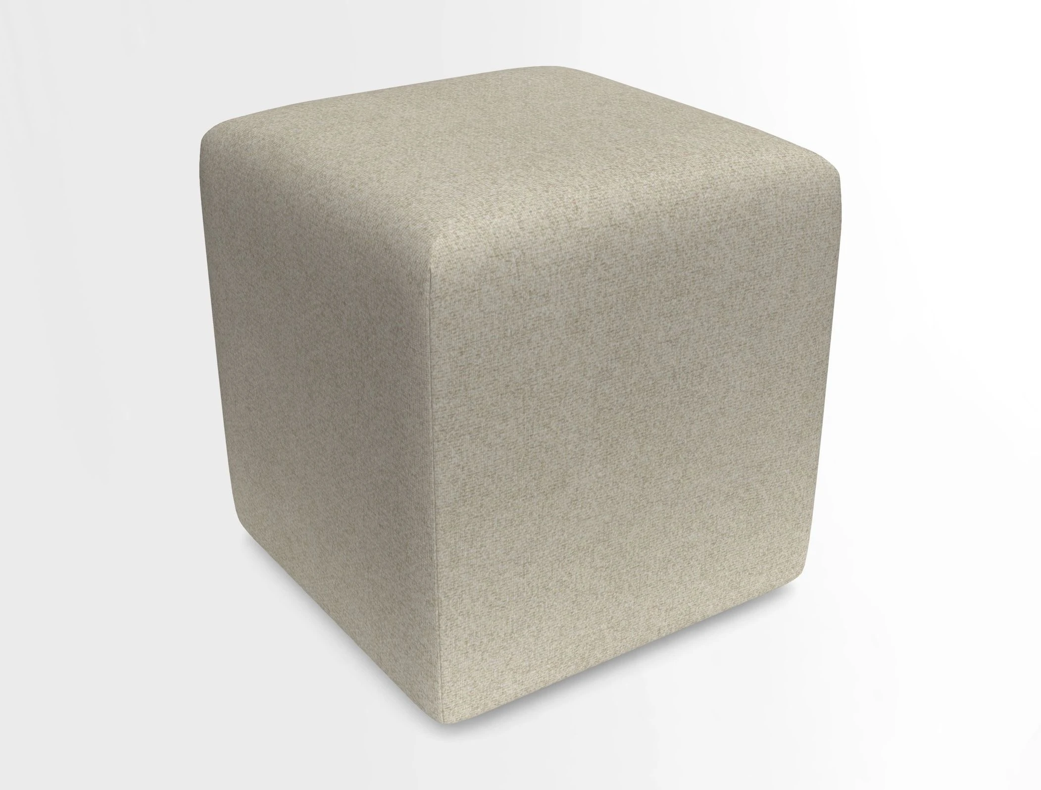 Cube Footstool in Peruvian homespun fabric