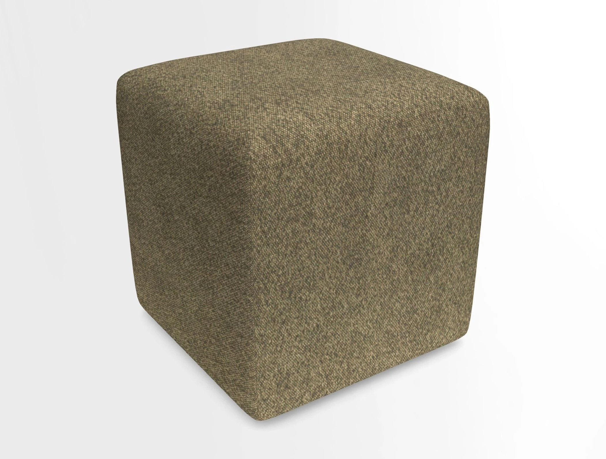 Cube Footstool in Peruvian homespun fabric