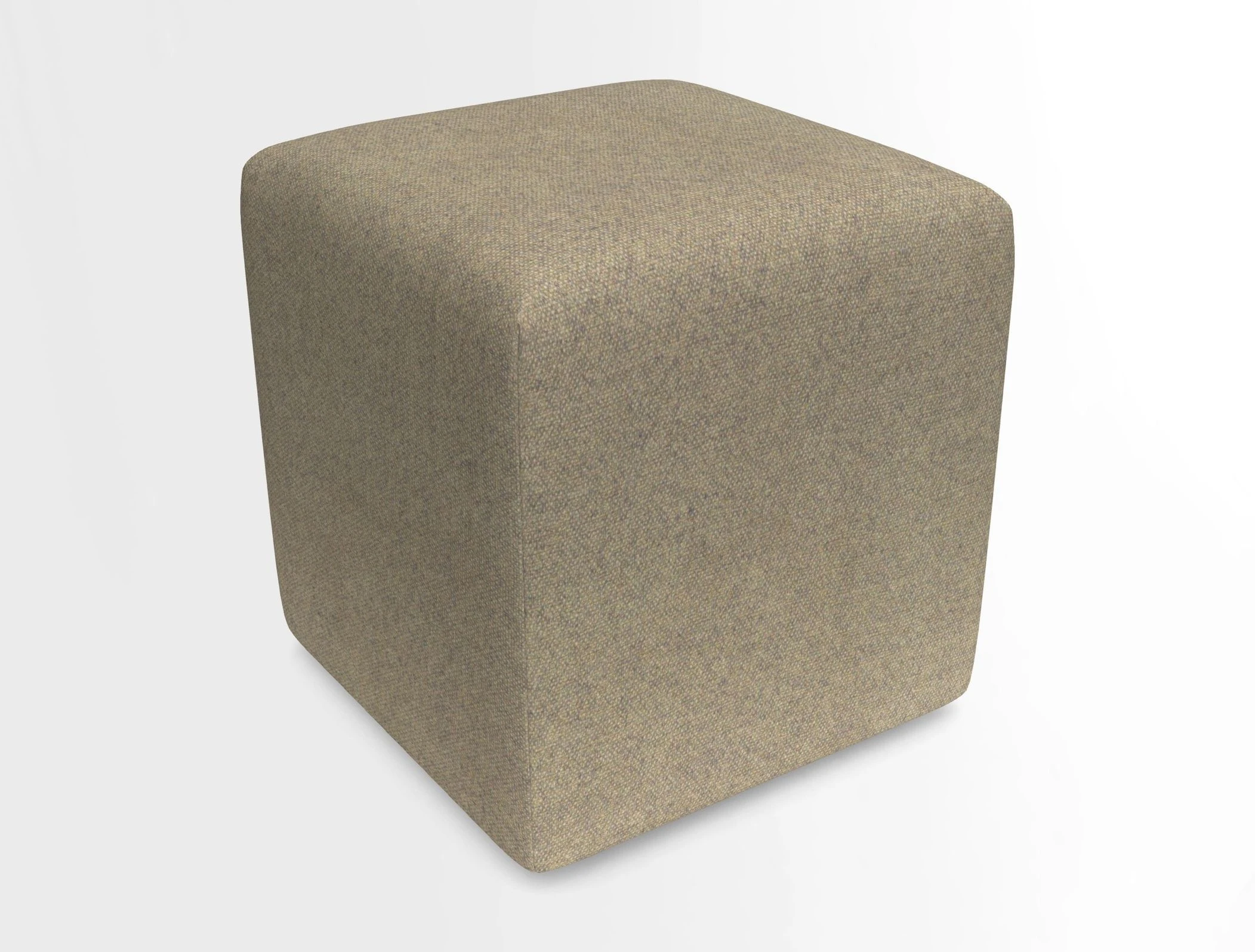 Cube Footstool in Peruvian homespun fabric