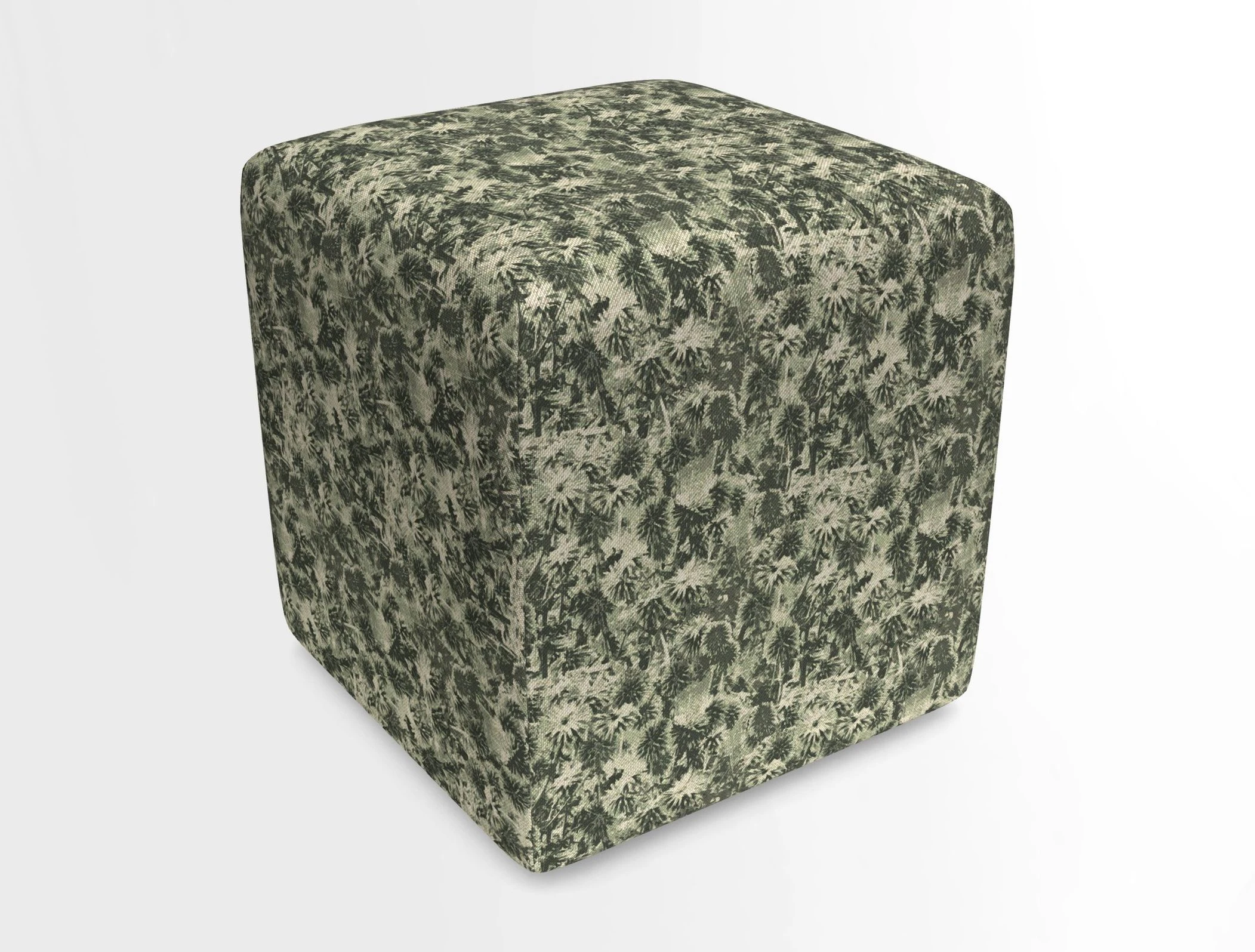 Cube Footstool in Peruvian homespun fabric
