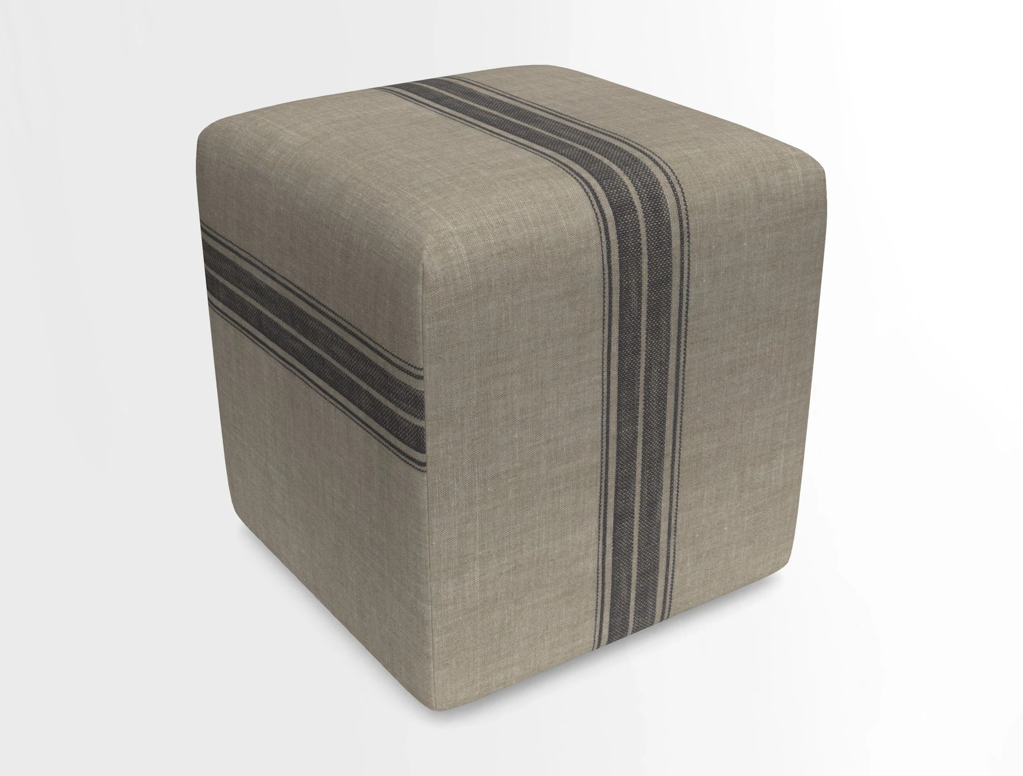 Cube Footstool in Peruvian homespun fabric