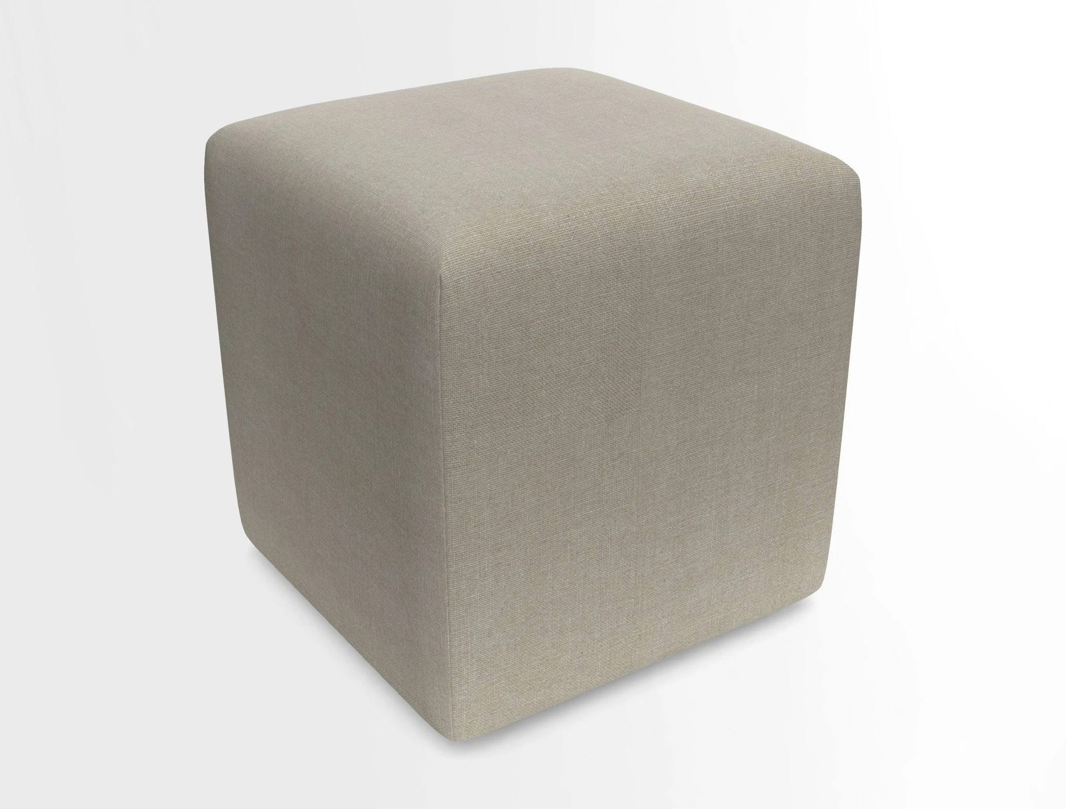 Cube Footstool in Peruvian homespun fabric