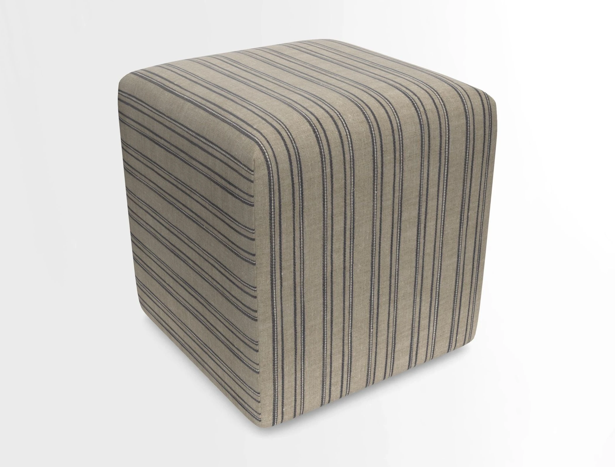 Cube Footstool in Peruvian homespun fabric