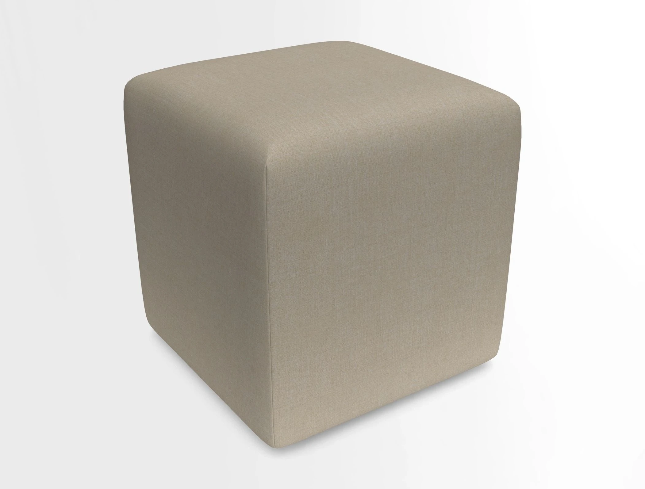 Cube Footstool in Peruvian homespun fabric