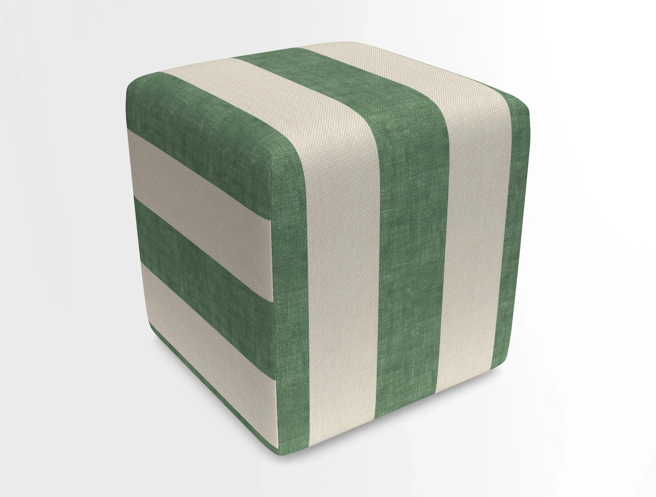 Cube Footstool in Peruvian homespun fabric