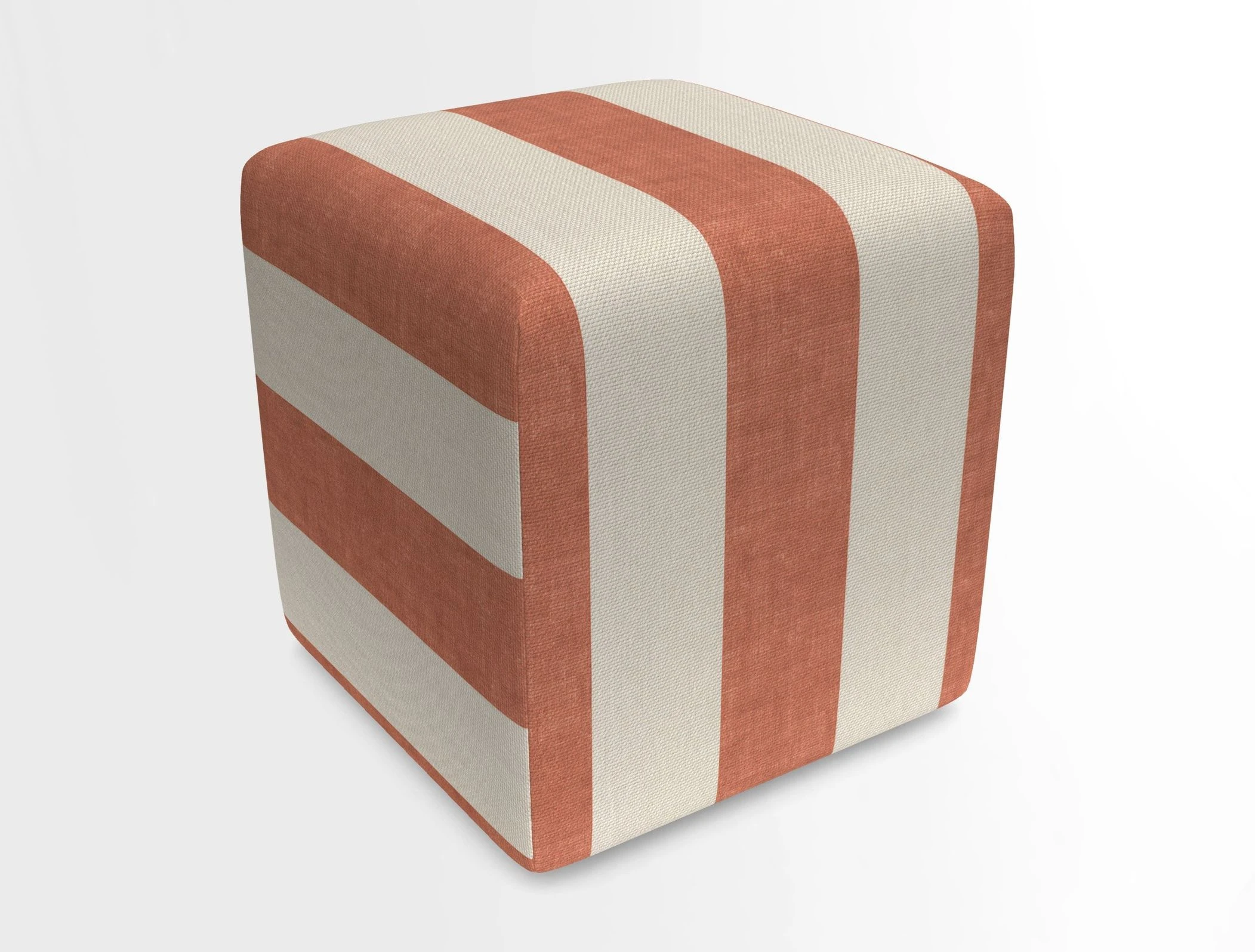 Cube Footstool in Peruvian homespun fabric