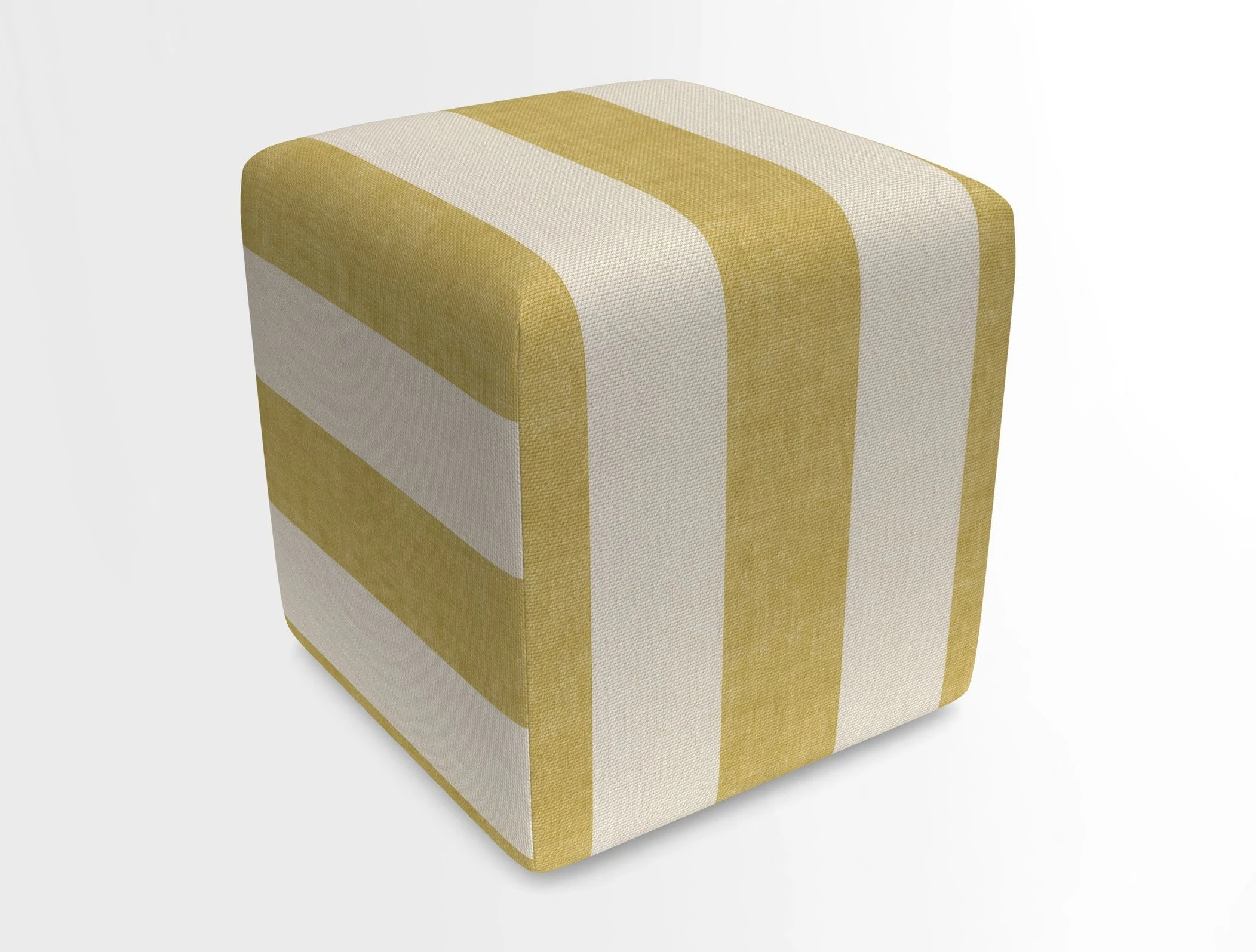 Cube Footstool in Peruvian homespun fabric