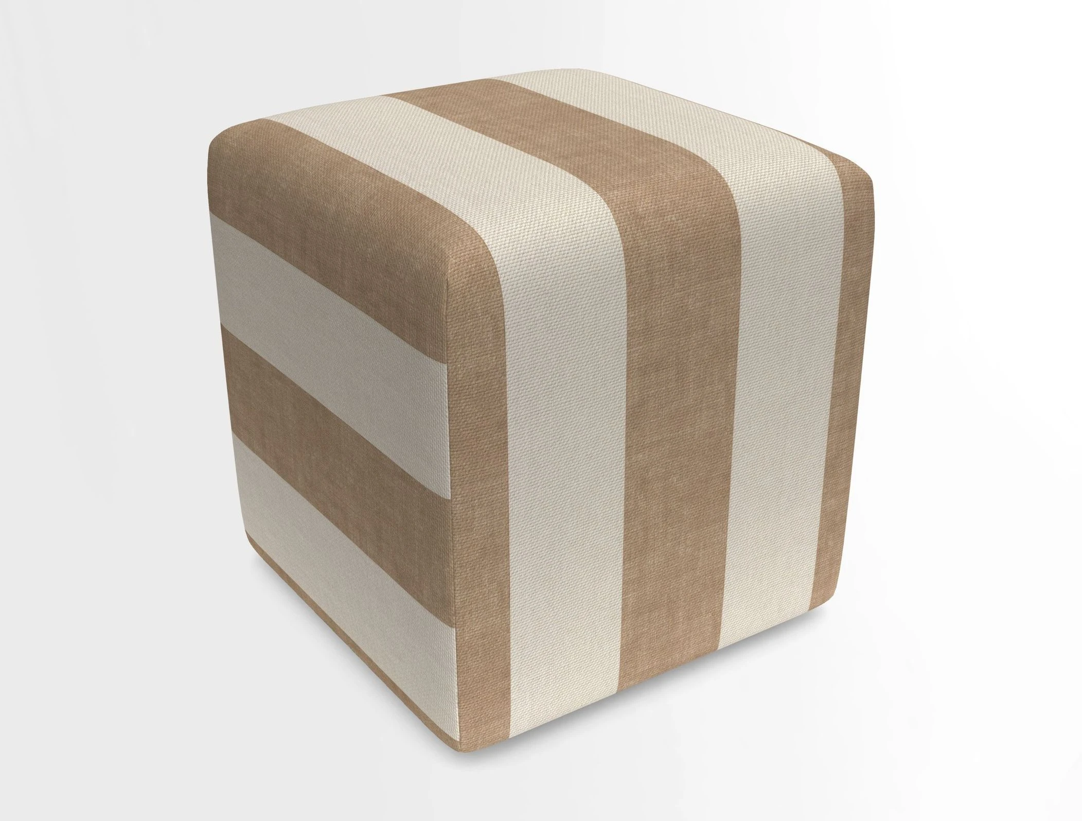 Cube Footstool in Peruvian homespun fabric