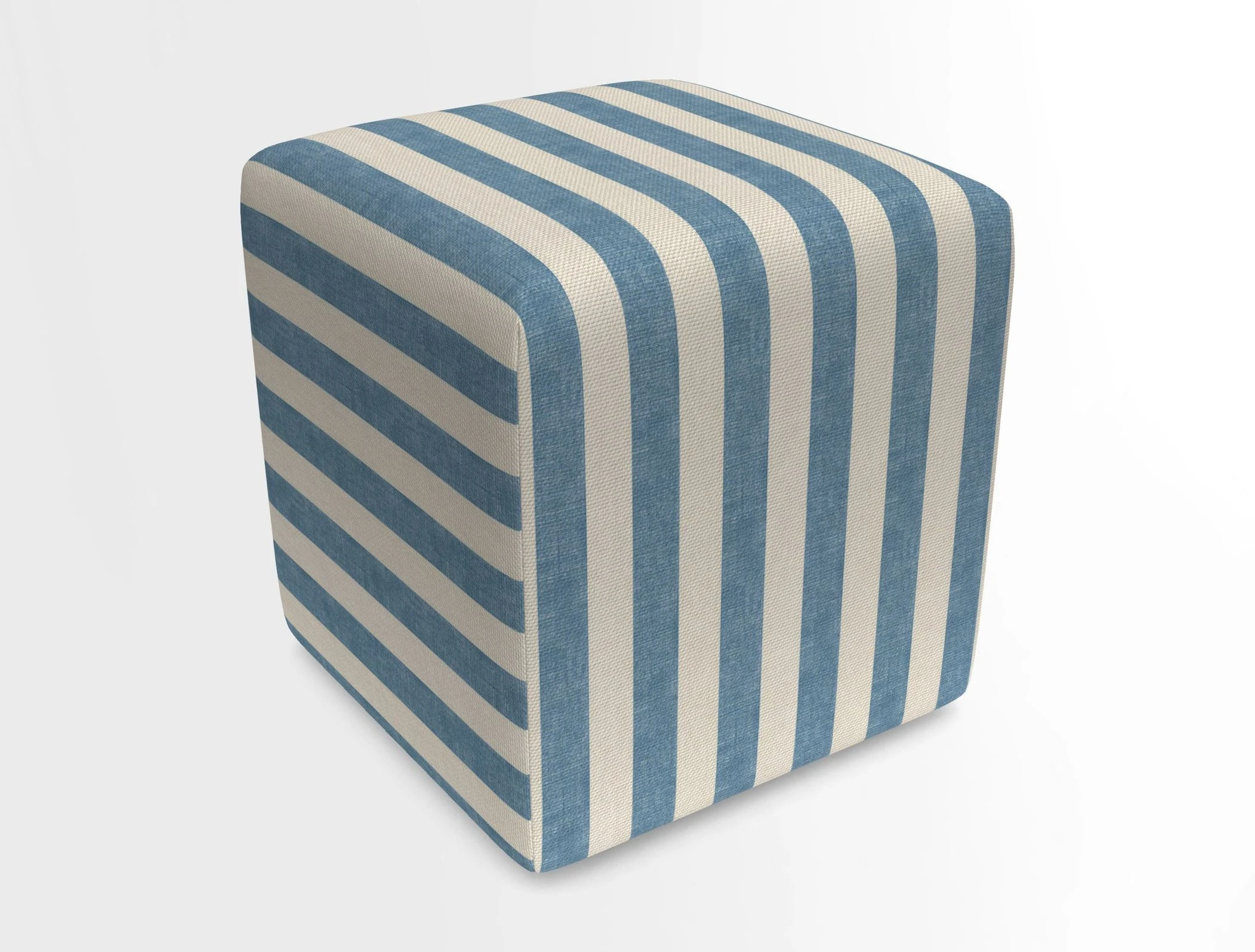 Cube Footstool in Peruvian homespun fabric