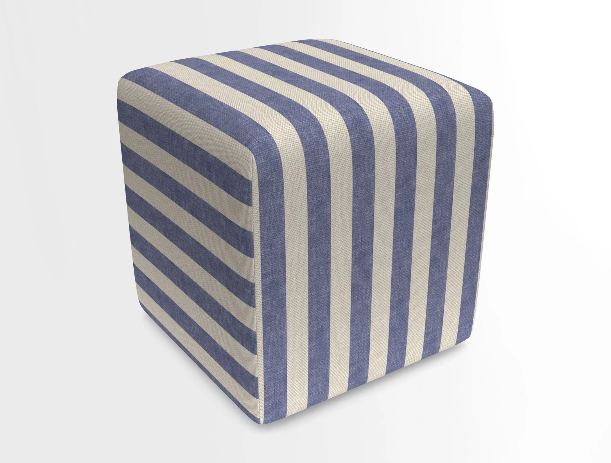 Cube Footstool in Peruvian homespun fabric
