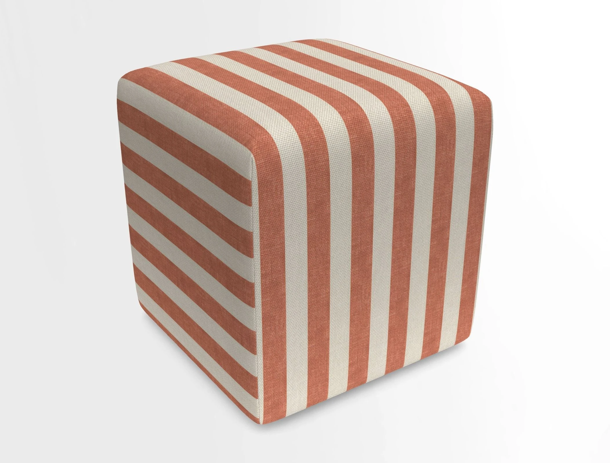 Cube Footstool in Peruvian homespun fabric