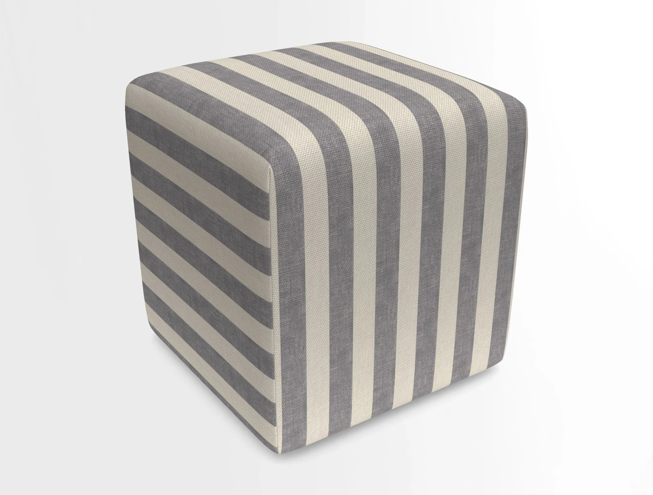 Cube Footstool in Peruvian homespun fabric