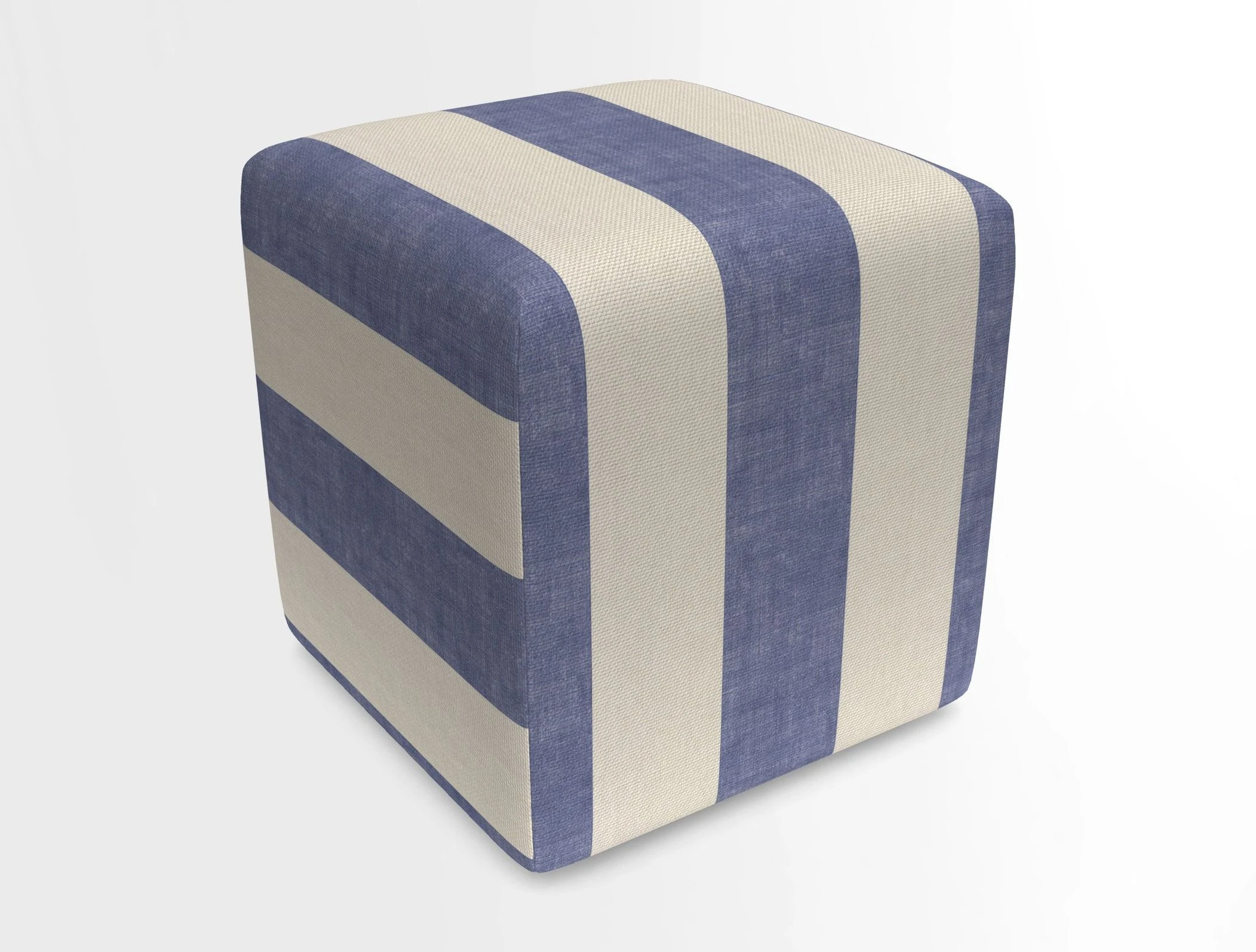 Cube Footstool in Peruvian homespun fabric