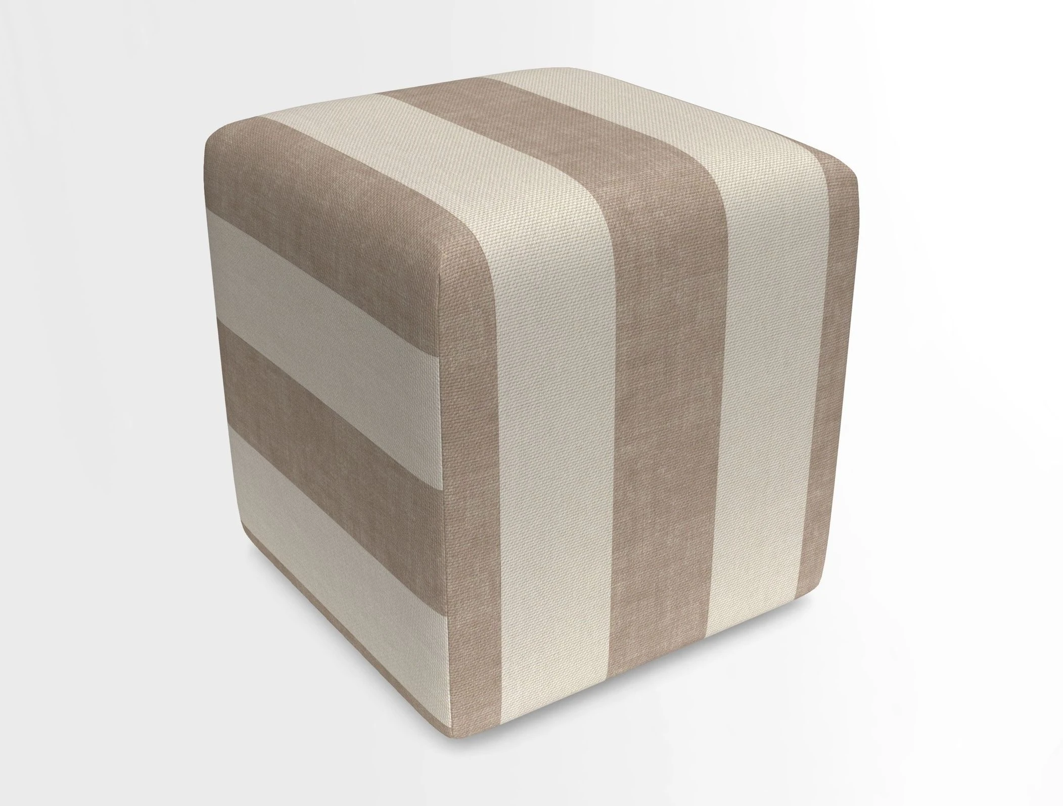 Cube Footstool in Peruvian homespun fabric