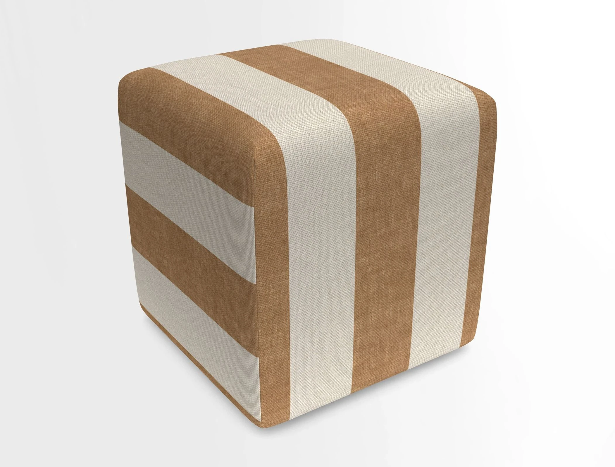 Cube Footstool in Peruvian homespun fabric