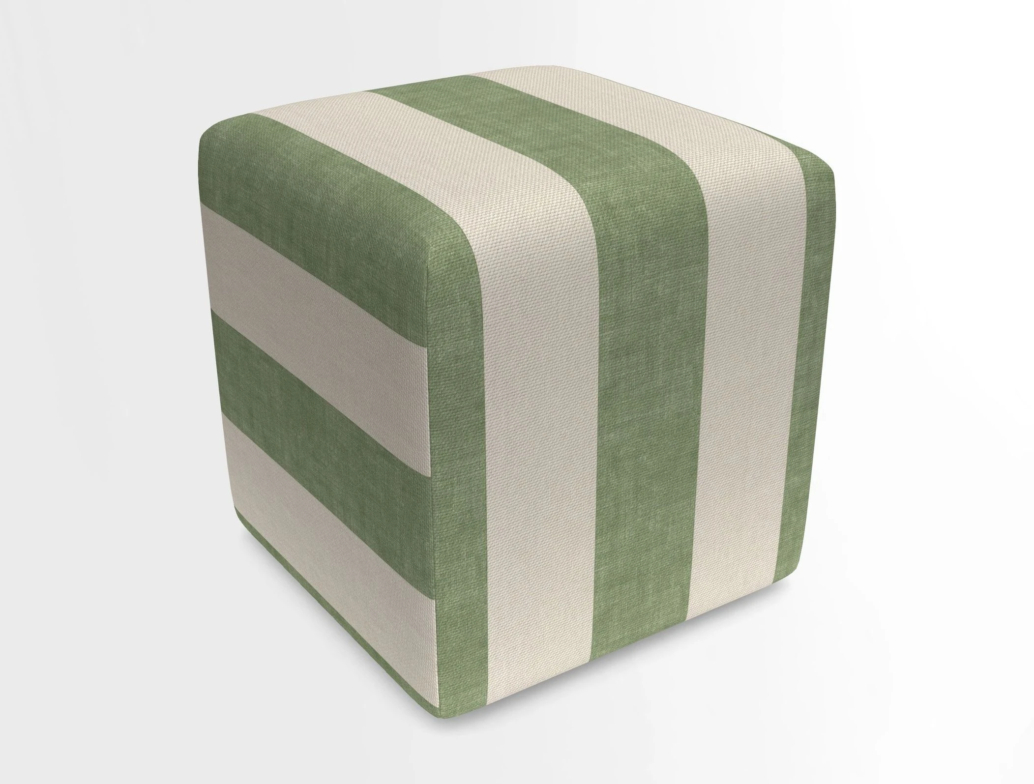 Cube Footstool in Peruvian homespun fabric