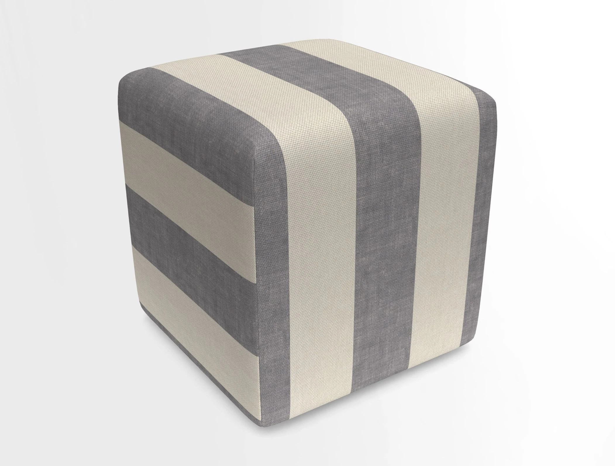 Cube Footstool in Peruvian homespun fabric