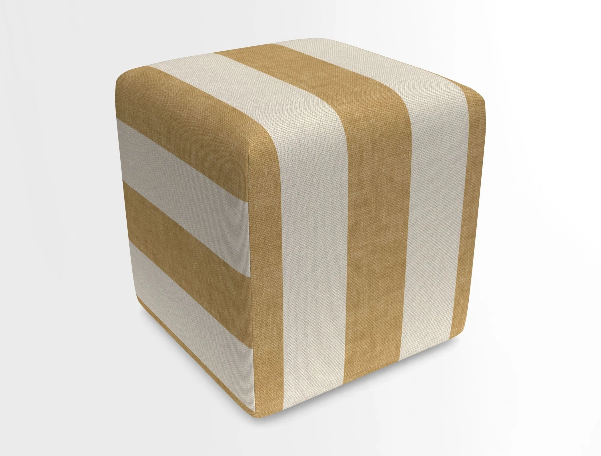 Cube Footstool in Peruvian homespun fabric