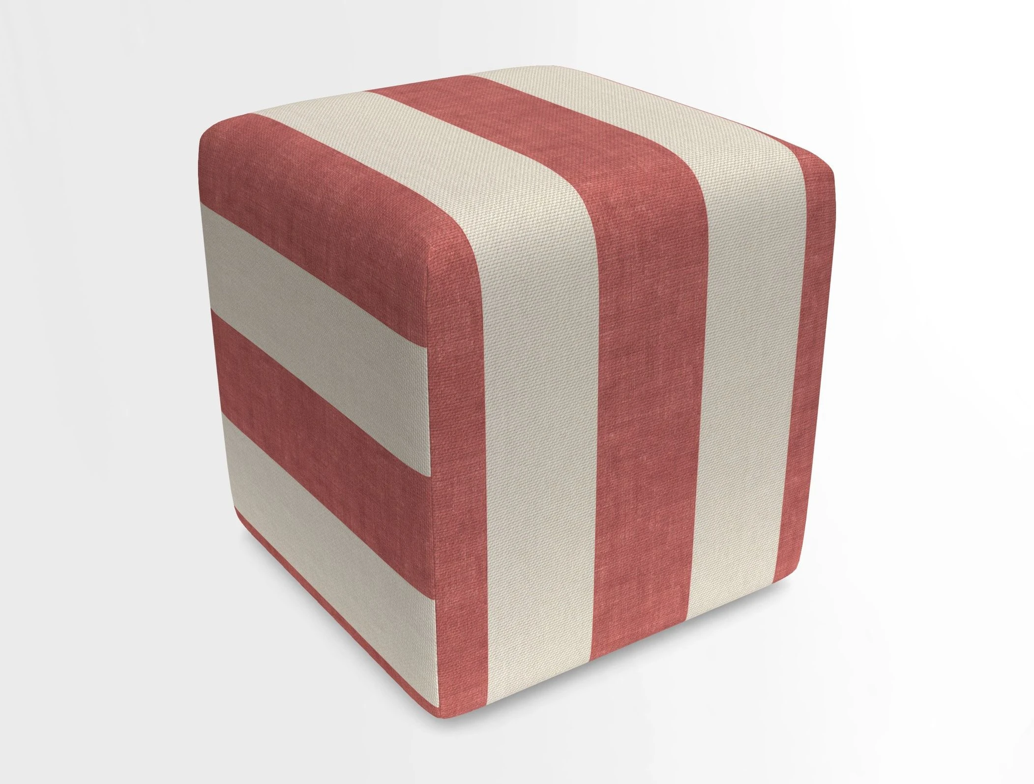 Cube Footstool in Peruvian homespun fabric