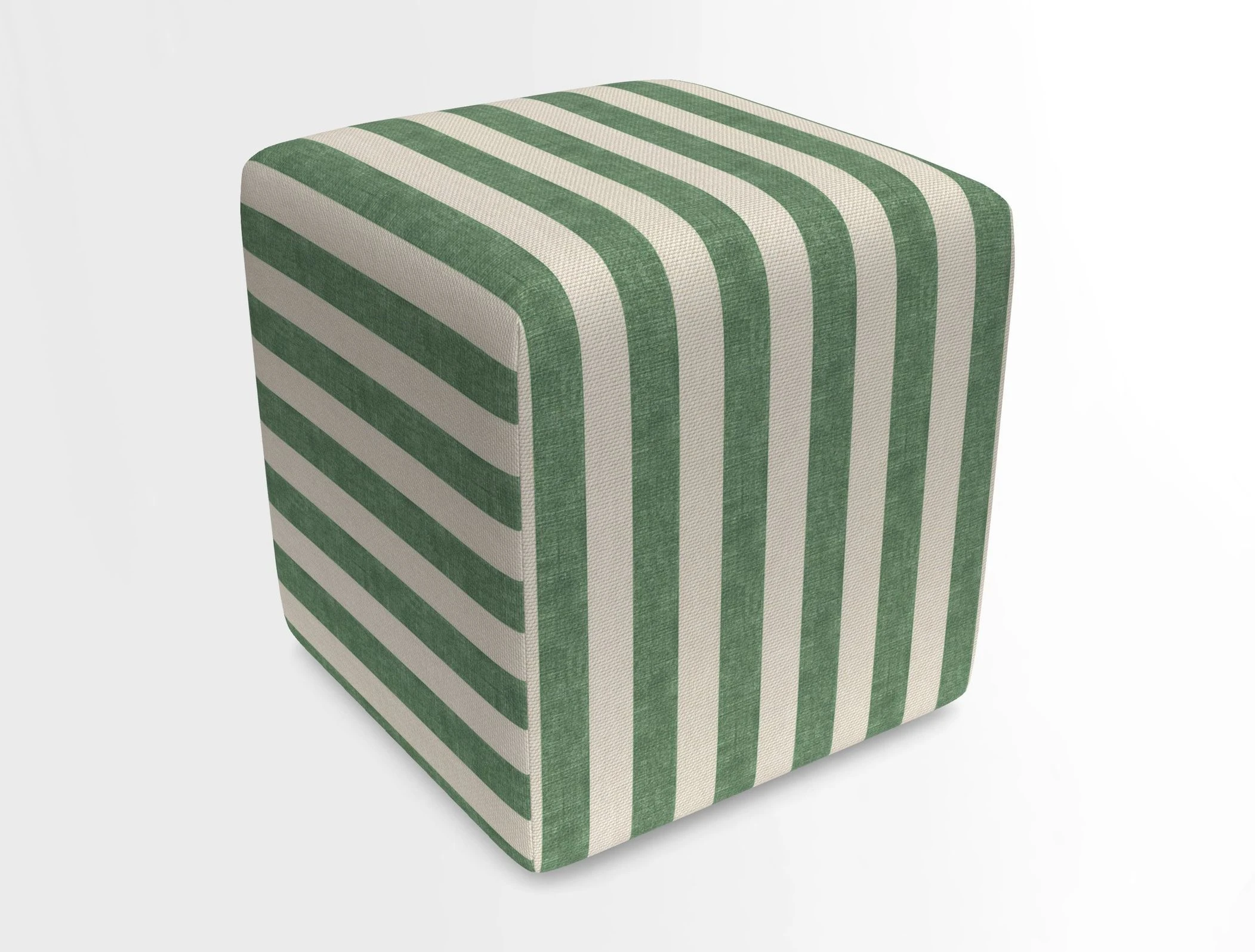 Cube Footstool in Peruvian homespun fabric