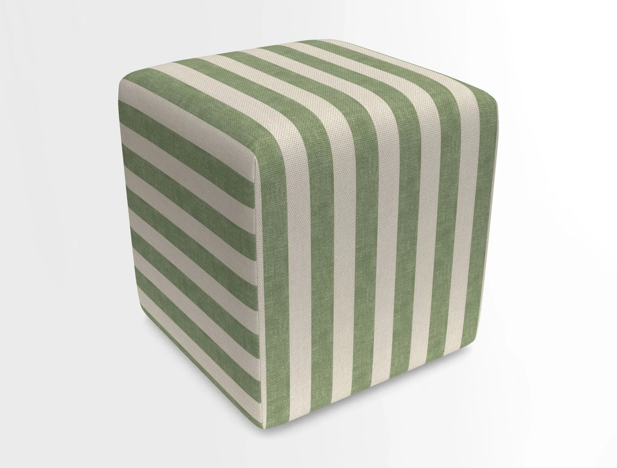 Cube Footstool in Peruvian homespun fabric