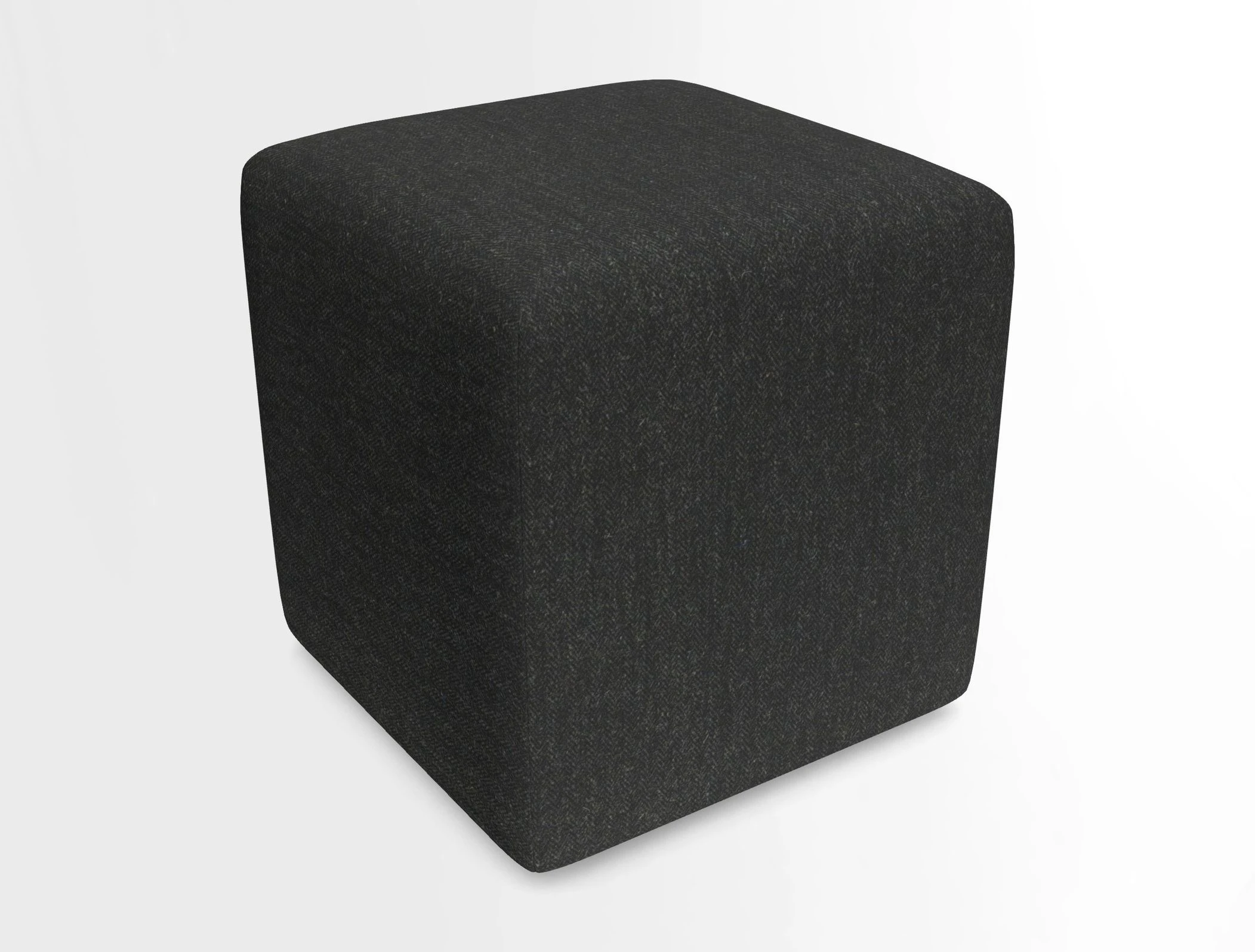 Cube Footstool in Peruvian homespun fabric