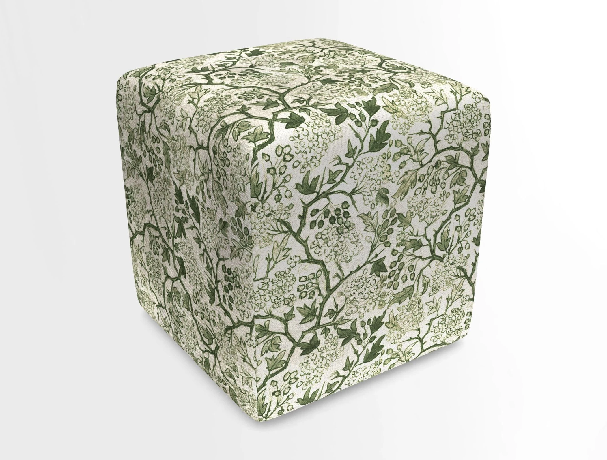 Cube Footstool in Peruvian homespun fabric