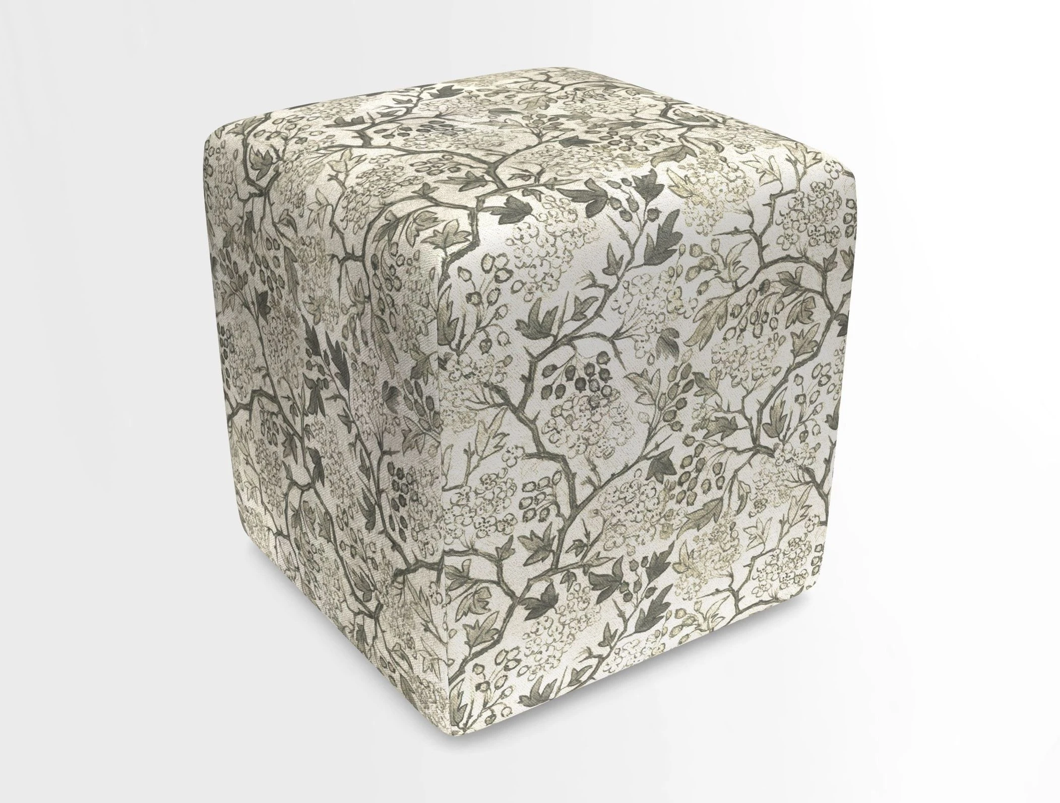 Cube Footstool in Peruvian homespun fabric