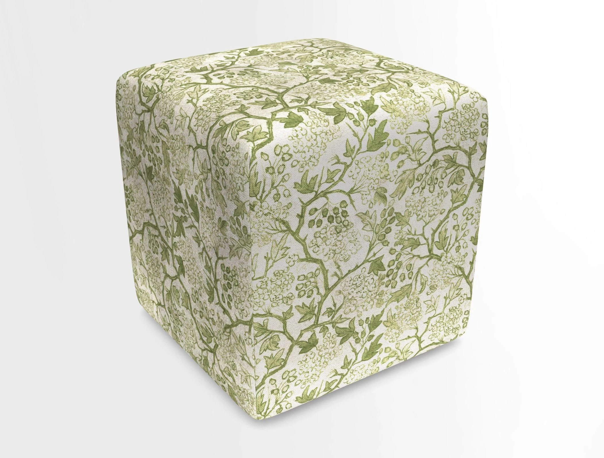 Cube Footstool in Peruvian homespun fabric