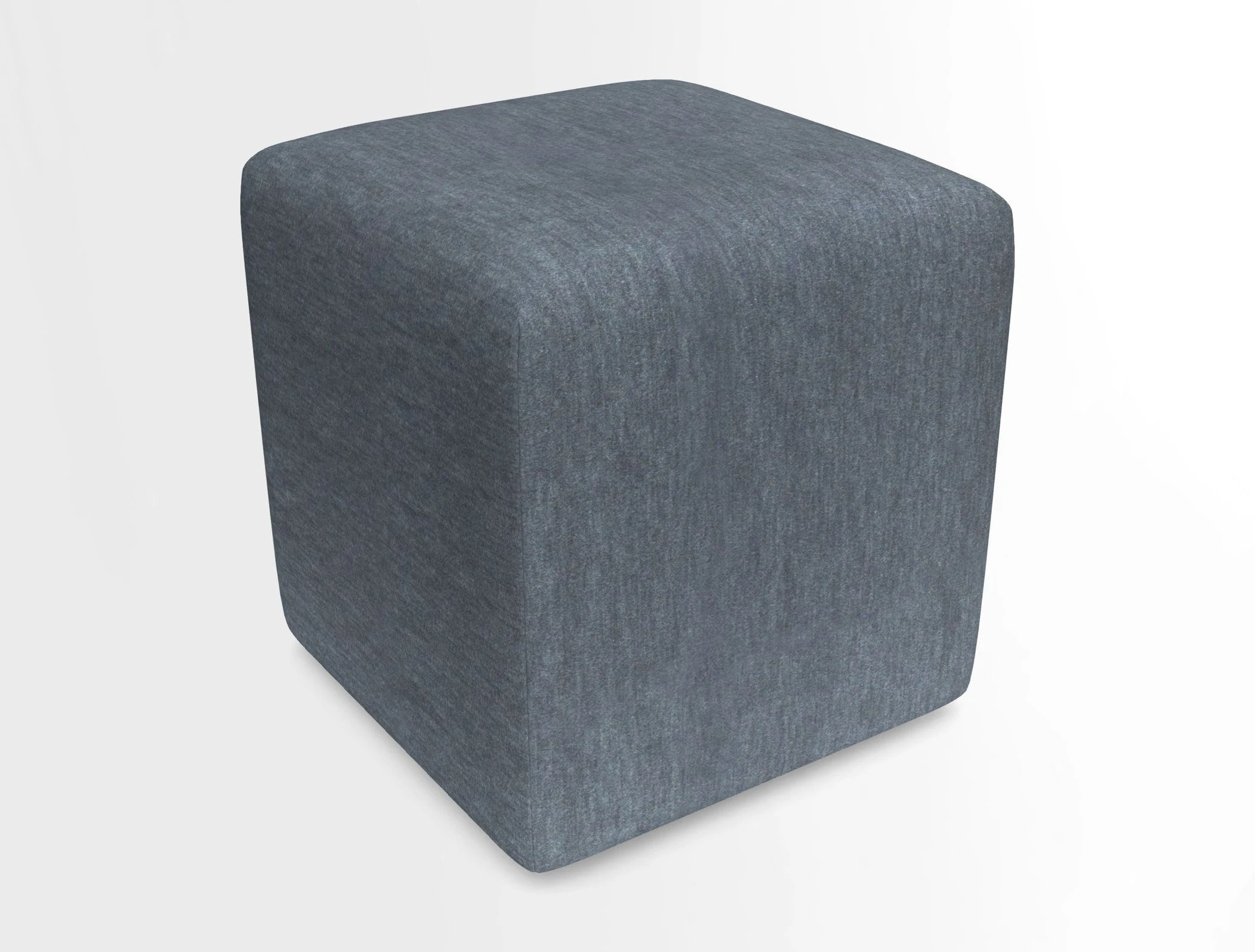 Cube Footstool in Peruvian homespun fabric