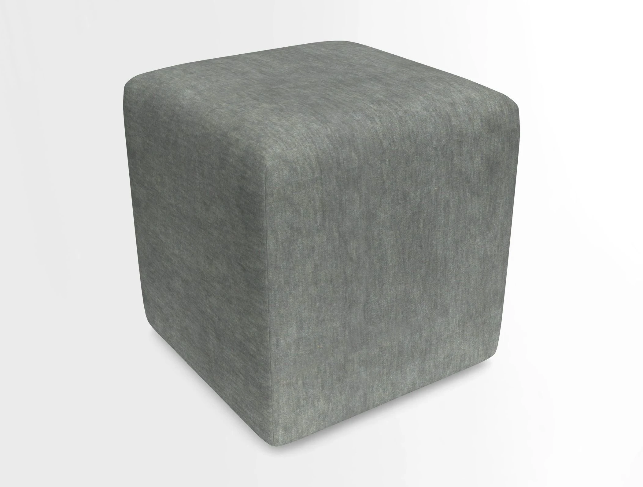 Cube Footstool in Peruvian homespun fabric