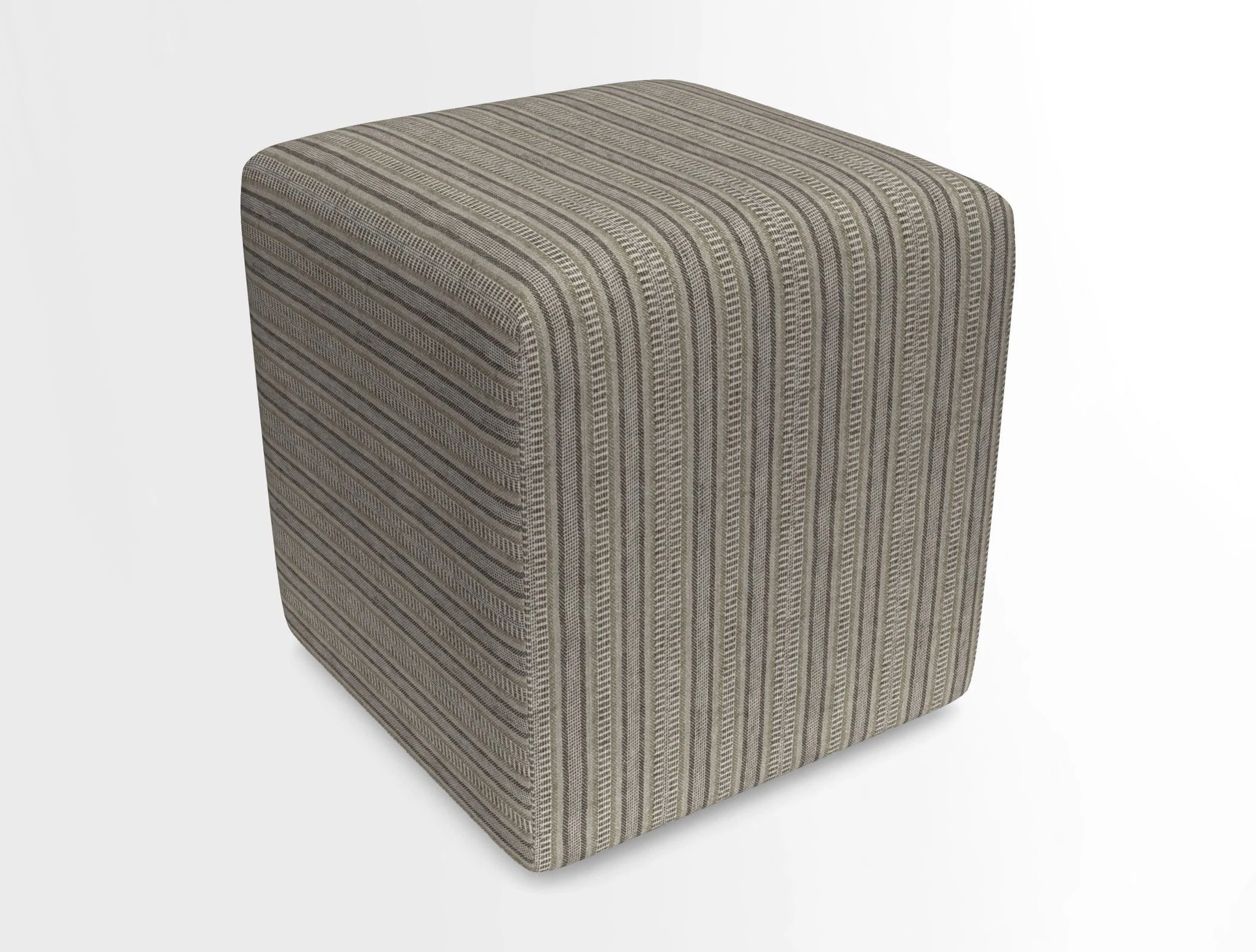 Cube Footstool in Peruvian homespun fabric