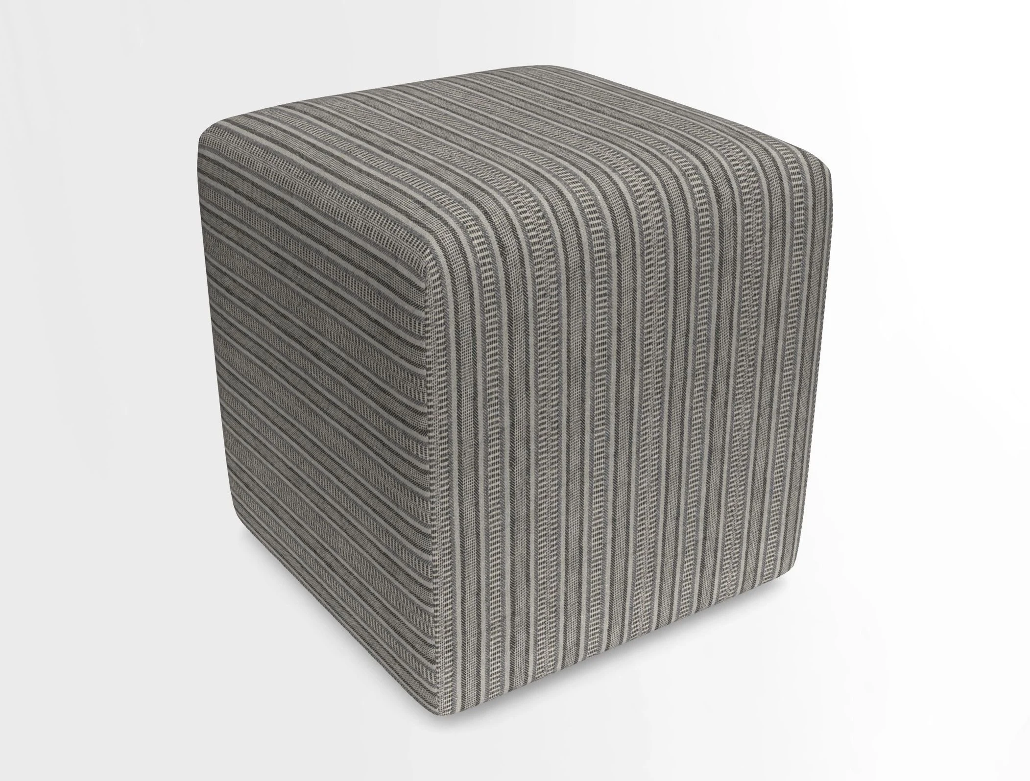 Cube Footstool in Peruvian homespun fabric