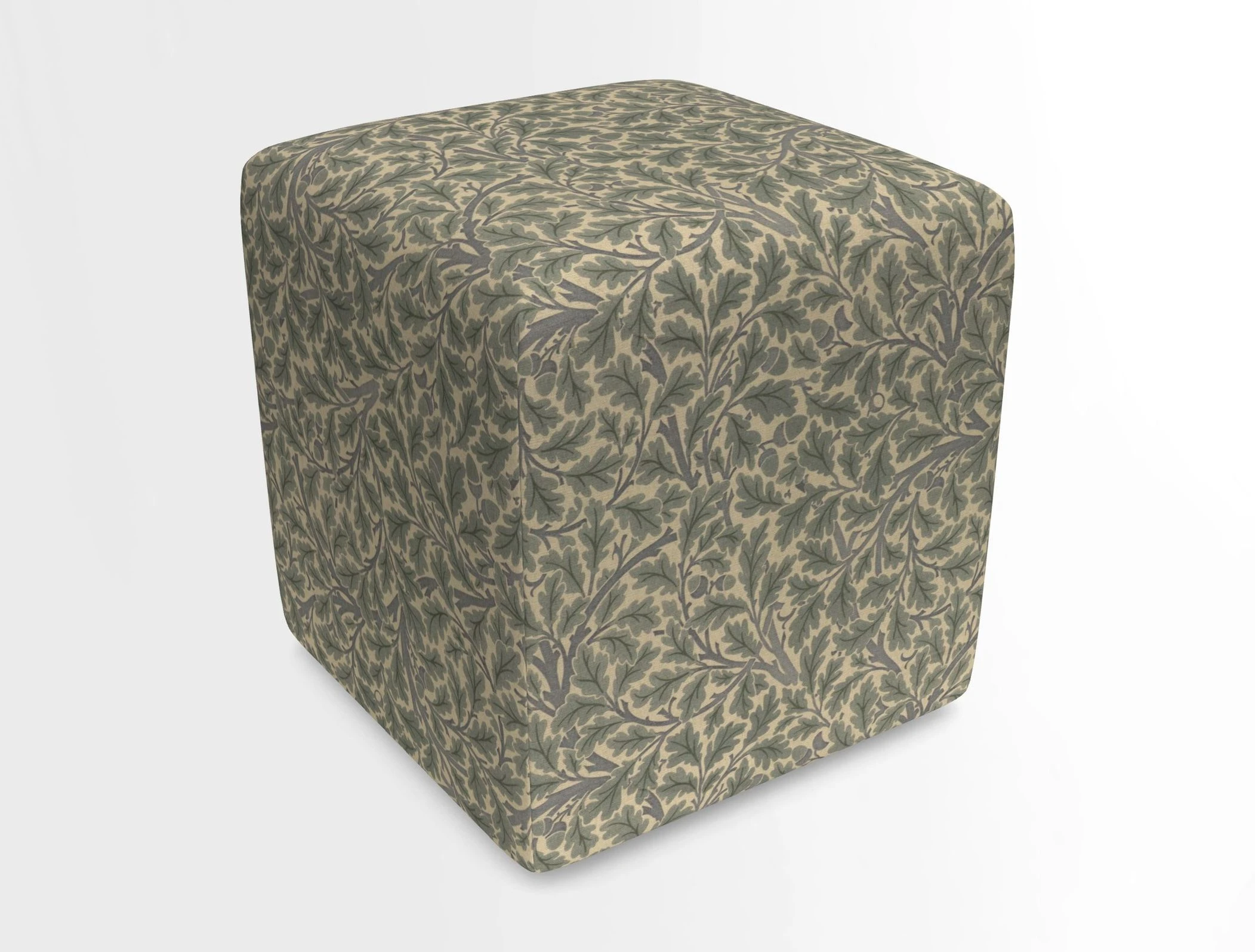 Cube Footstool in Peruvian homespun fabric