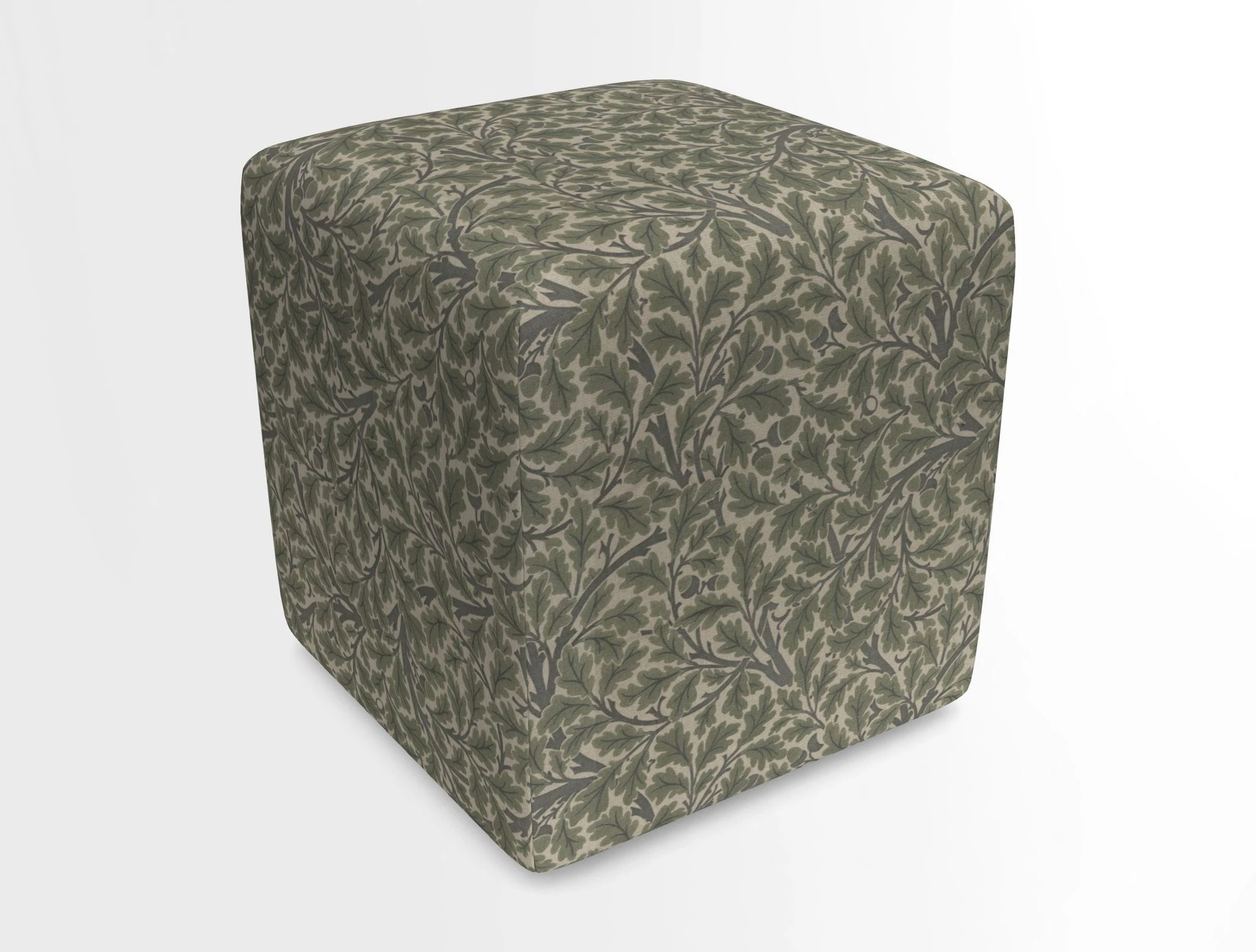 Cube Footstool in Peruvian homespun fabric