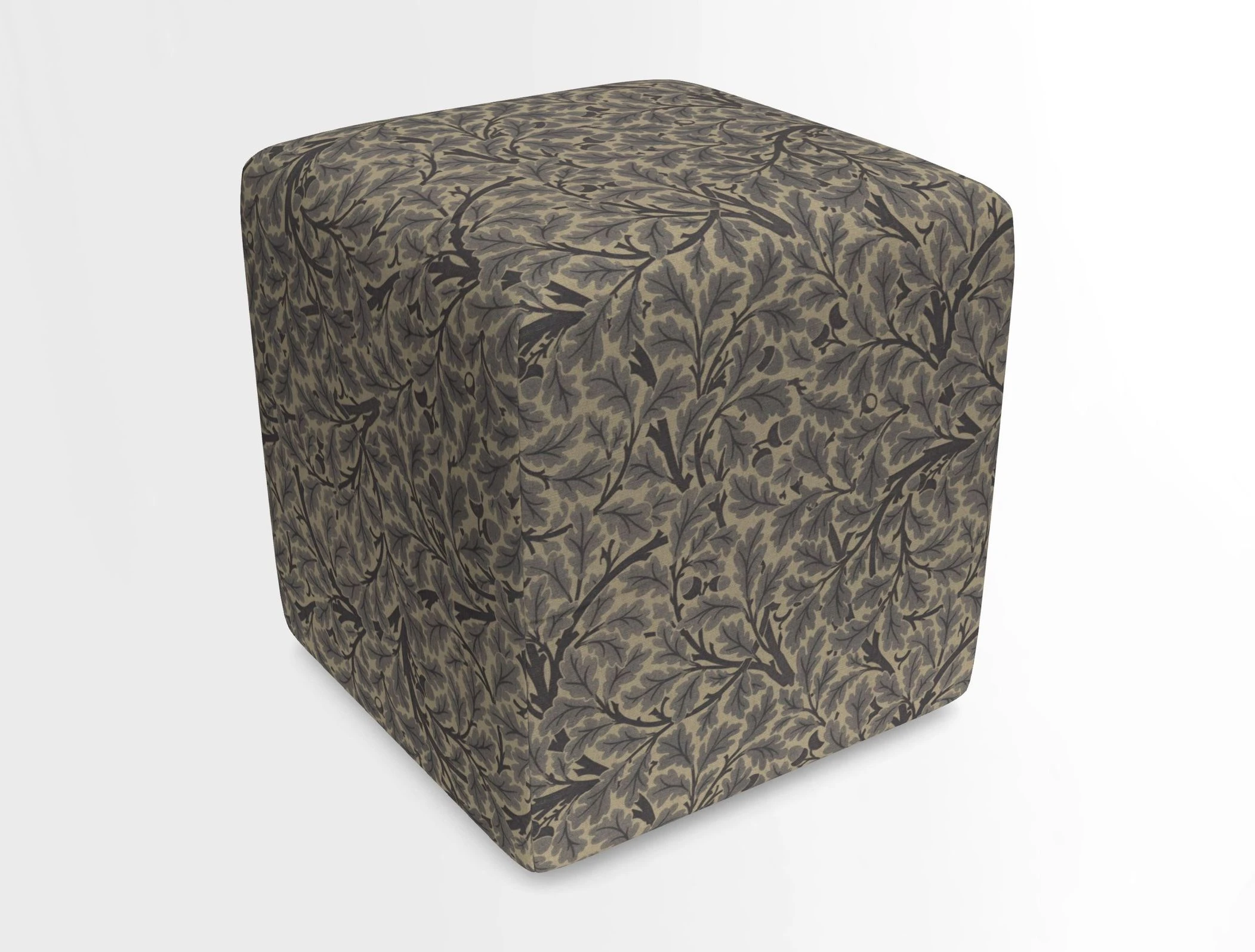Cube Footstool in Peruvian homespun fabric