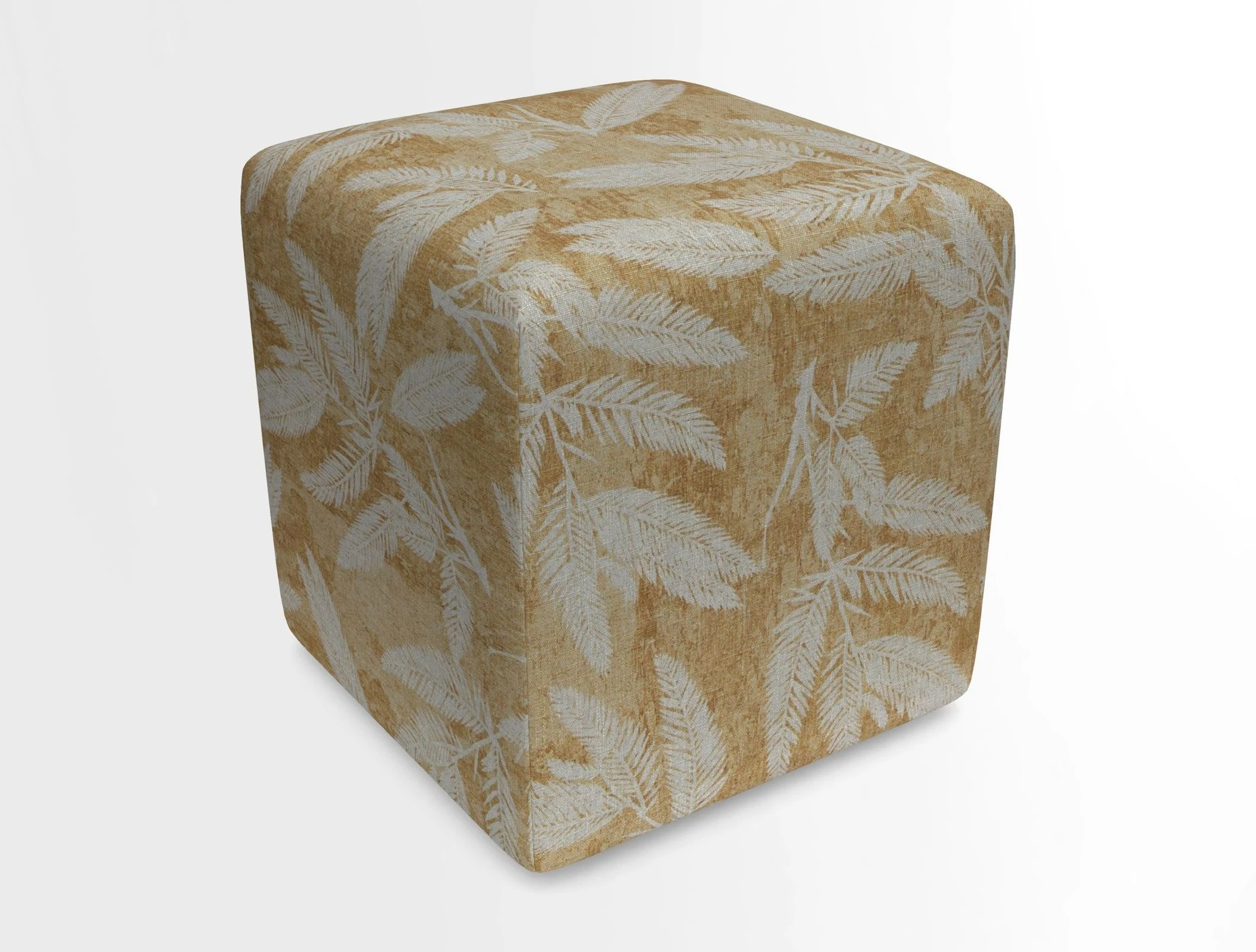 Cube Footstool in Peruvian homespun fabric