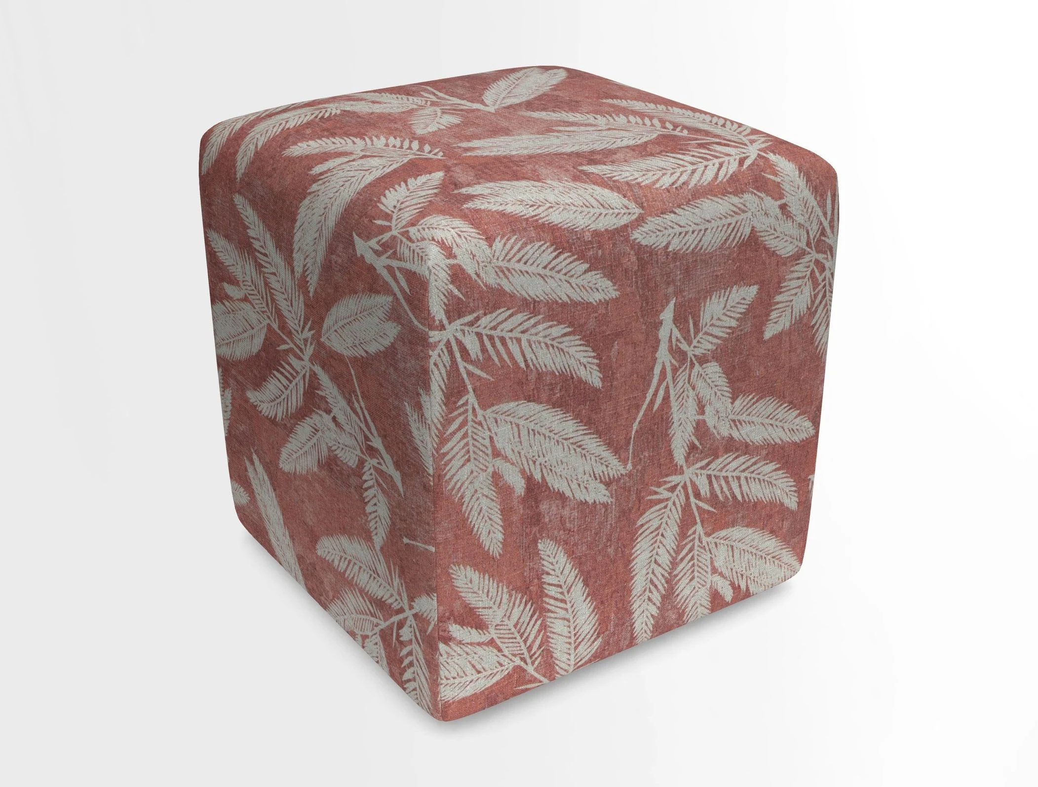 Cube Footstool in Peruvian homespun fabric