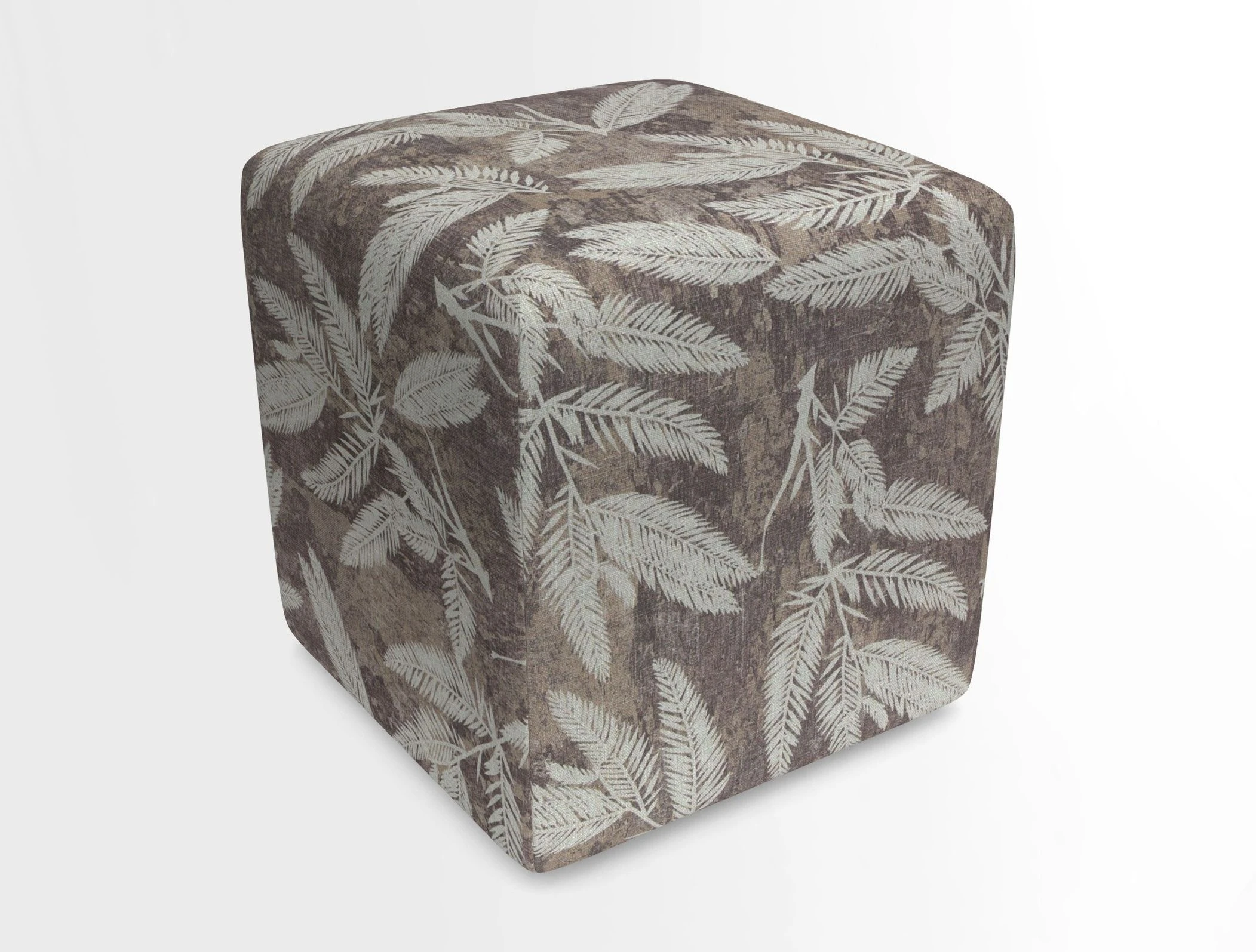 Cube Footstool in Peruvian homespun fabric