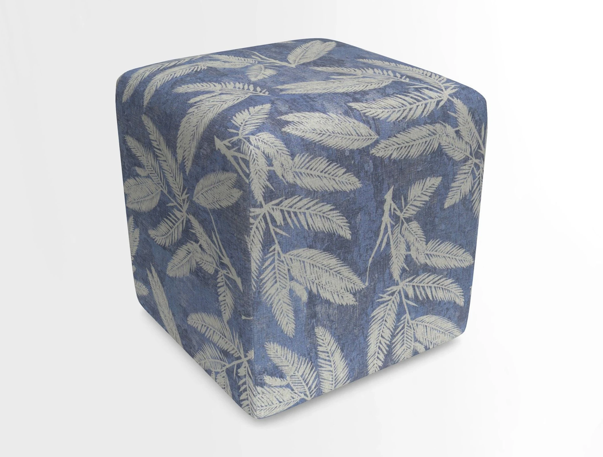 Cube Footstool in Peruvian homespun fabric